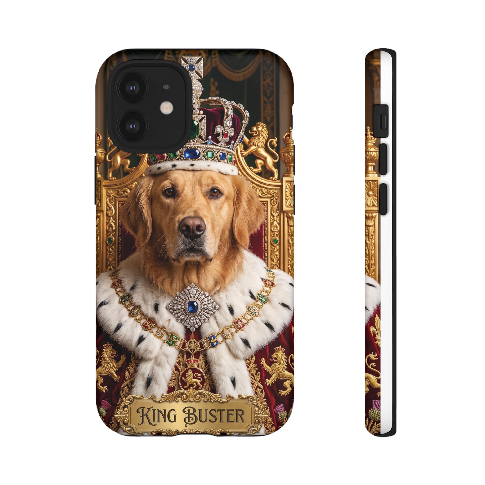 Custom Dog Portrait Phone Case | "King Buster" Regal Golden Retriever Protective Case