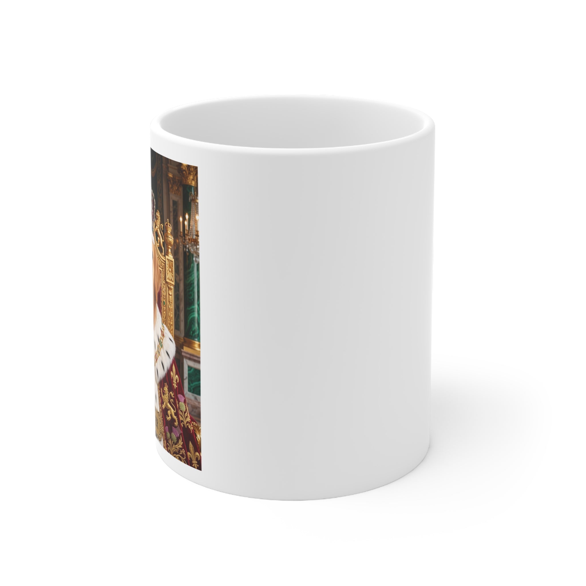 Custom Dog Portrait Coffee Mug | 'King Buster' Regal Pet Portrait, Funny Dog Lover Coffee Cup