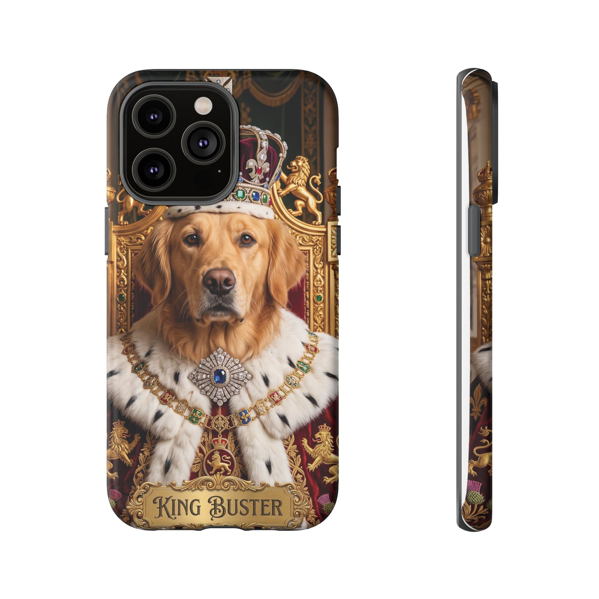 Custom Dog Portrait Phone Case | "King Buster" Regal Golden Retriever Protective Case
