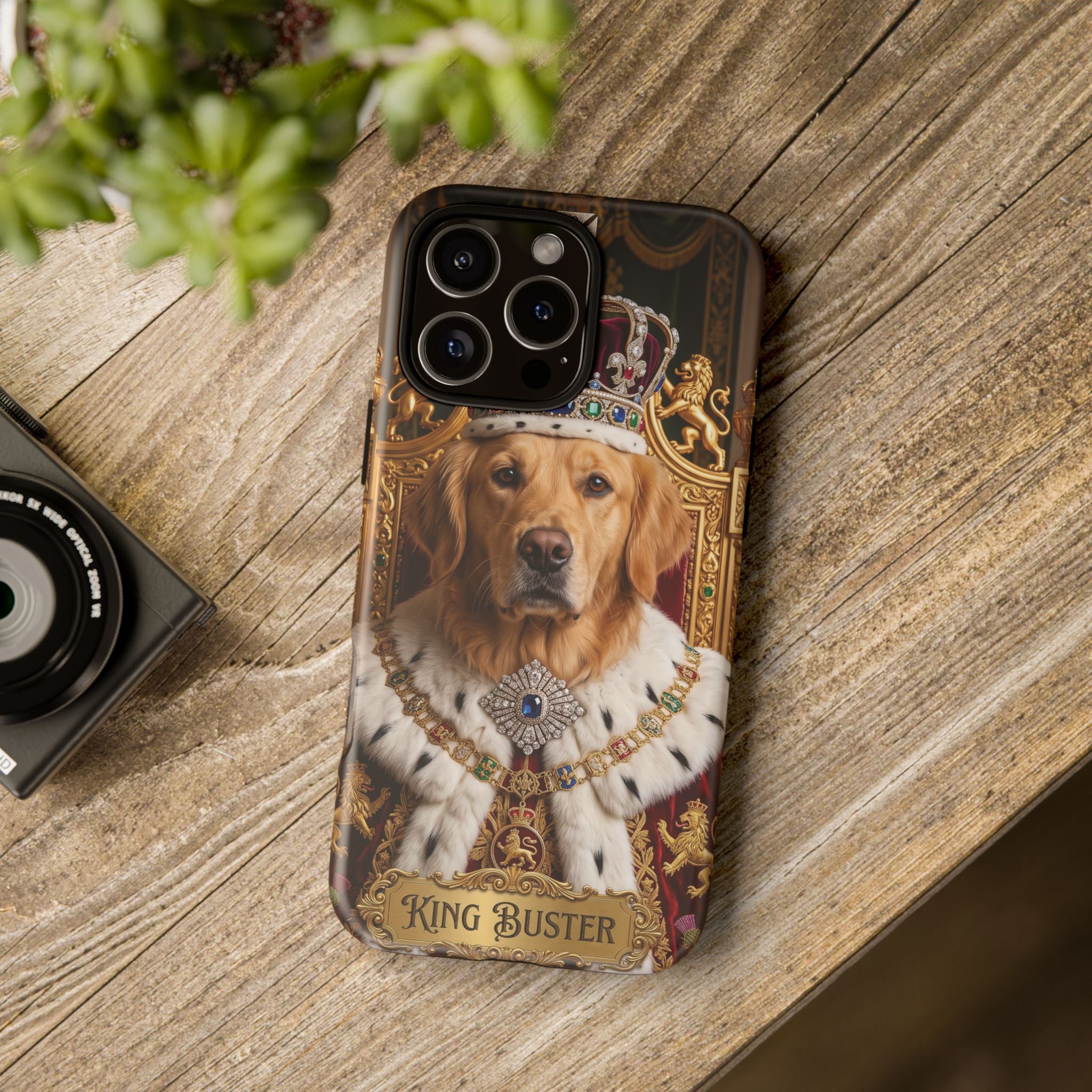 Custom Dog Portrait Phone Case | "King Buster" Regal Golden Retriever Protective Case