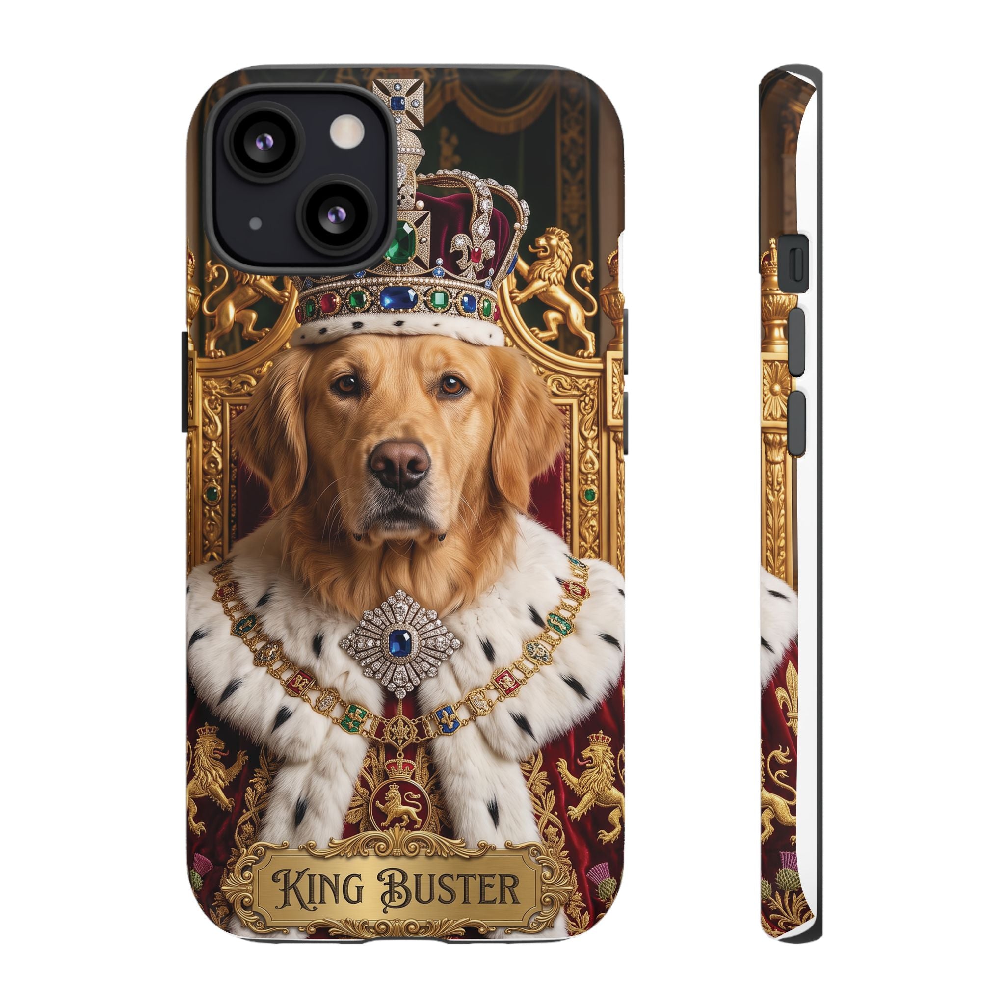 Custom Dog Portrait Phone Case | "King Buster" Regal Golden Retriever Protective Case