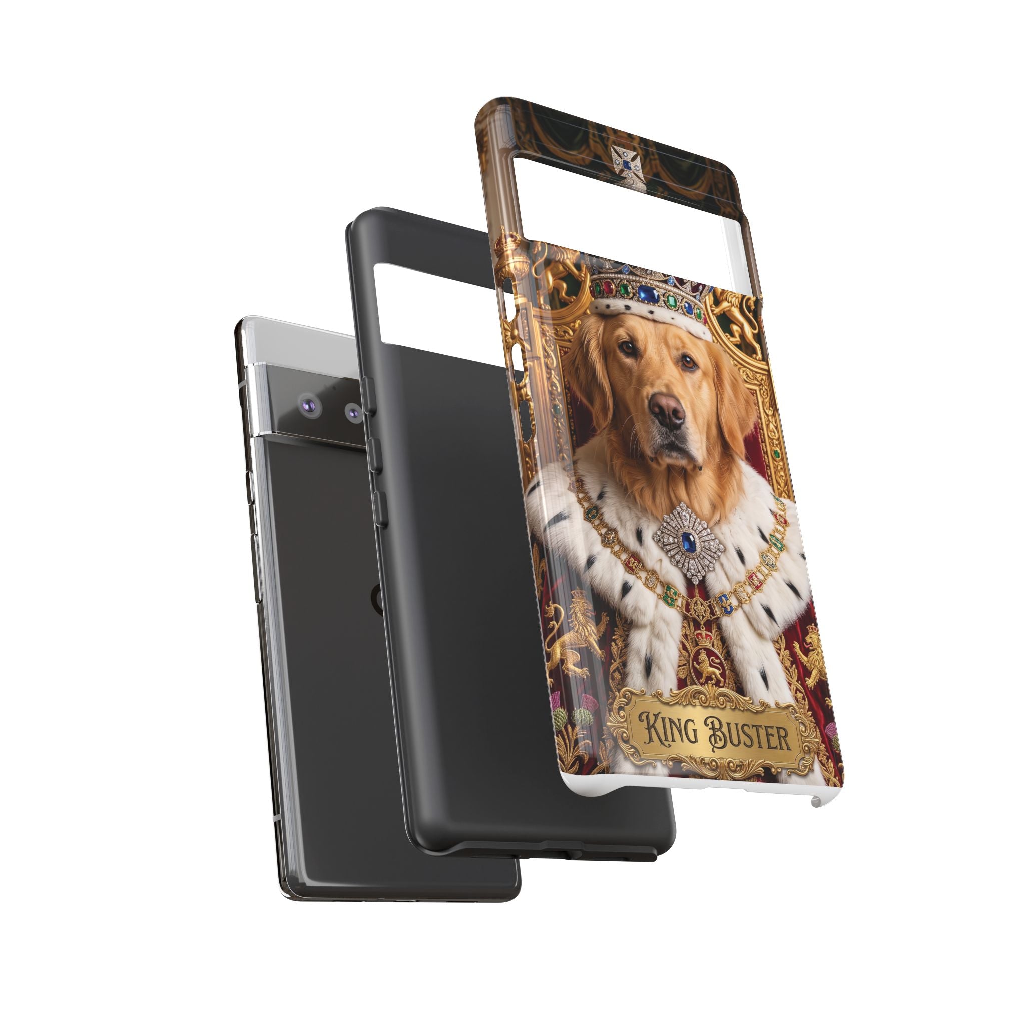 Custom Dog Portrait Phone Case | "King Buster" Regal Golden Retriever Protective Case