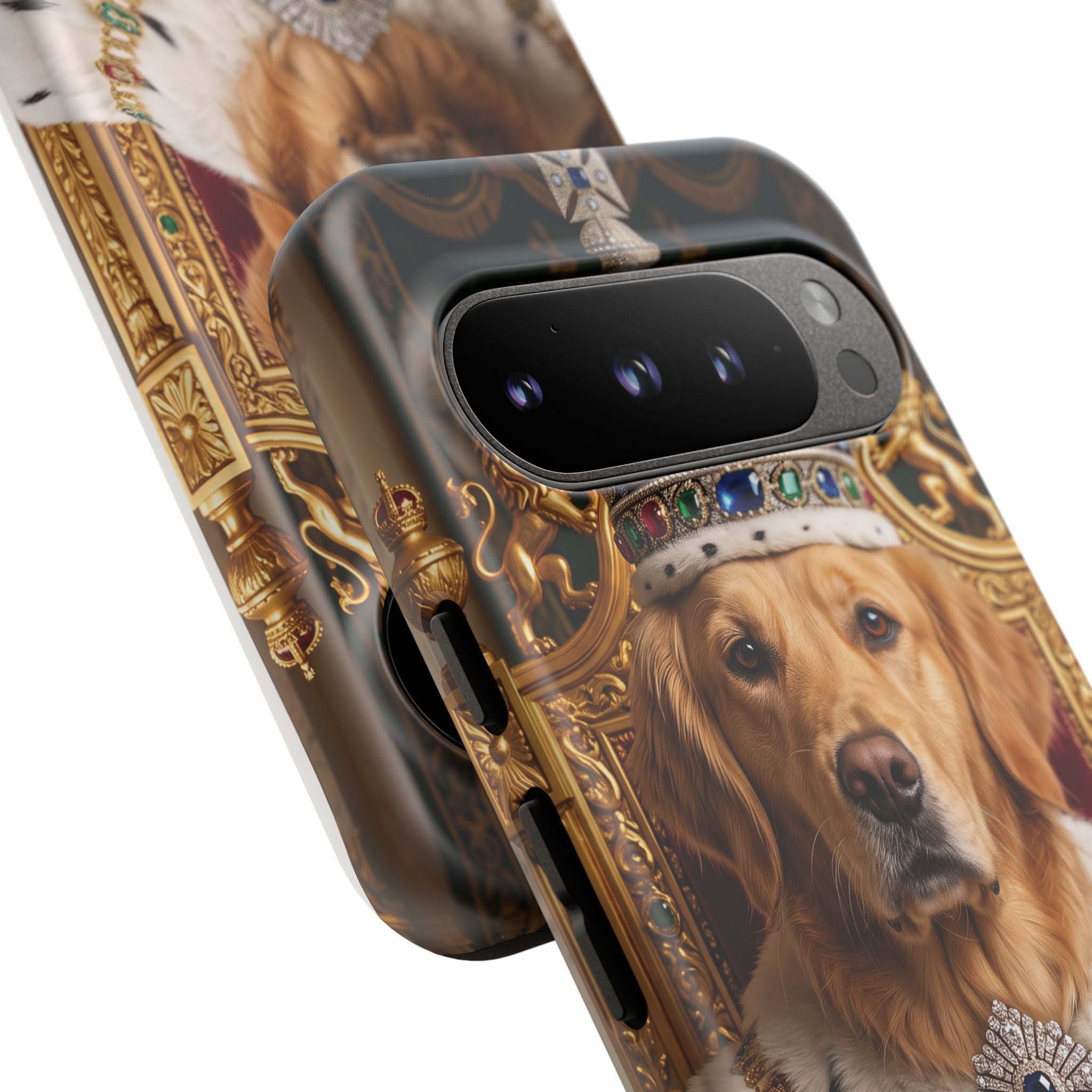 Custom Dog Portrait Phone Case | "King Buster" Regal Golden Retriever Protective Case