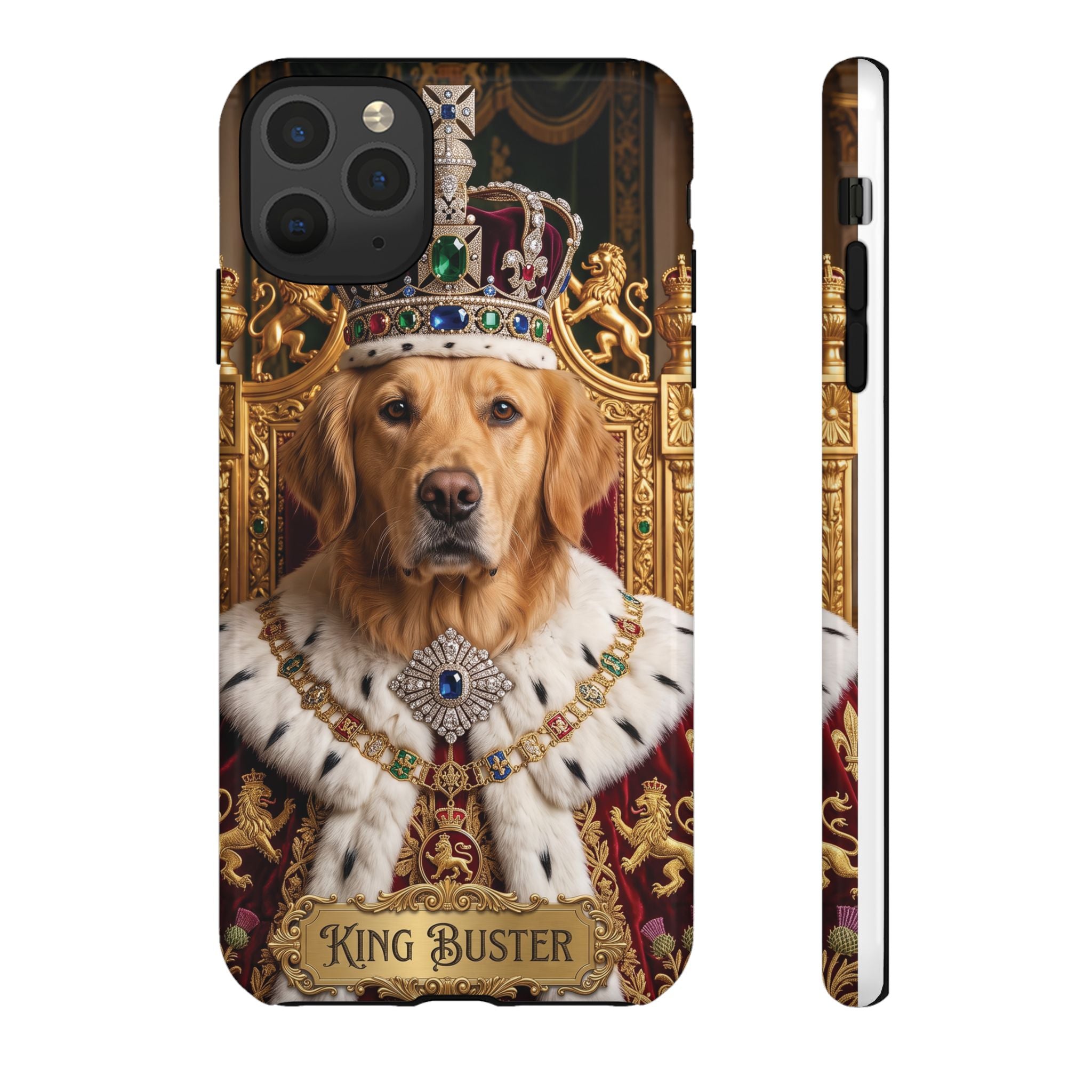 Custom Dog Portrait Phone Case | "King Buster" Regal Golden Retriever Protective Case