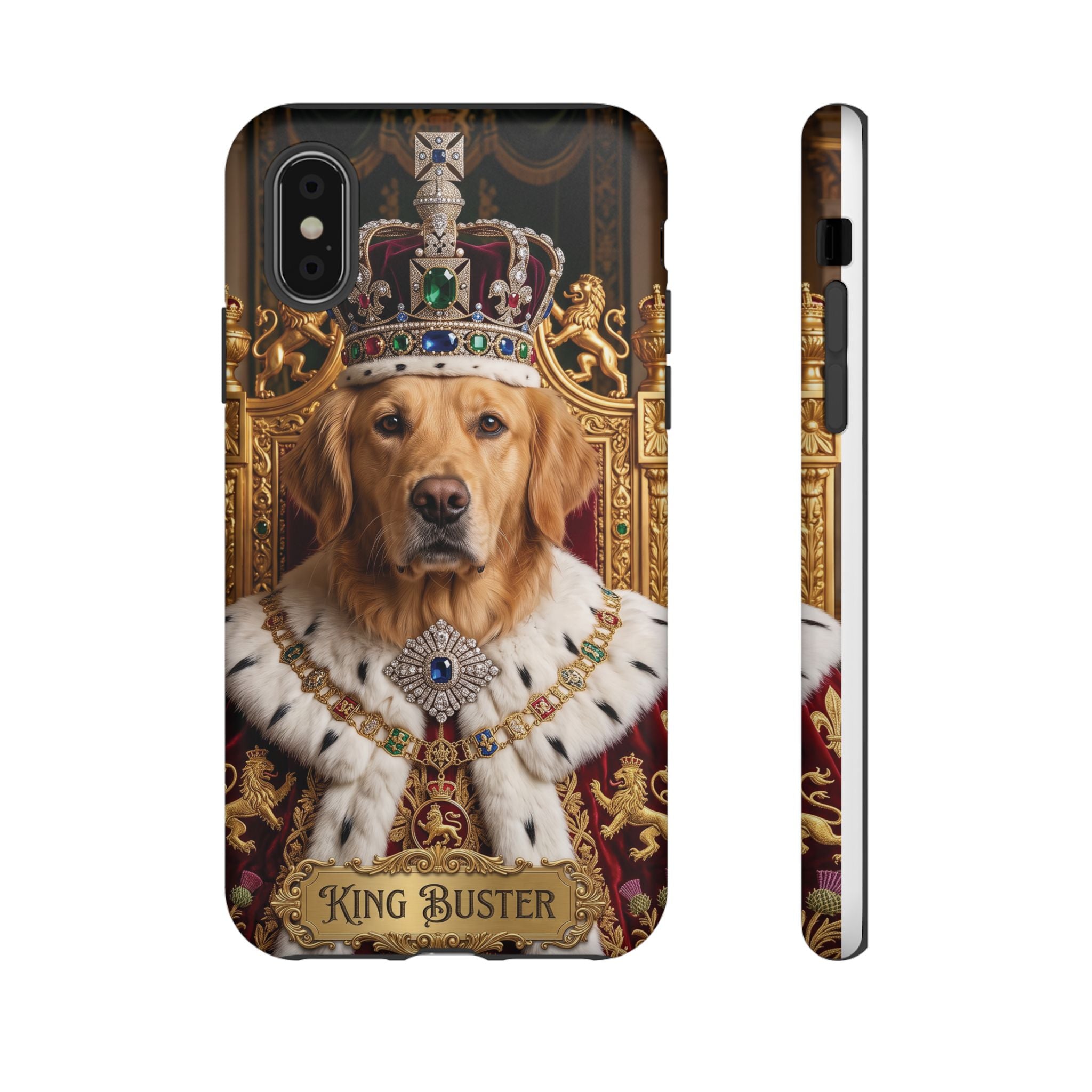 Custom Dog Portrait Phone Case | "King Buster" Regal Golden Retriever Protective Case