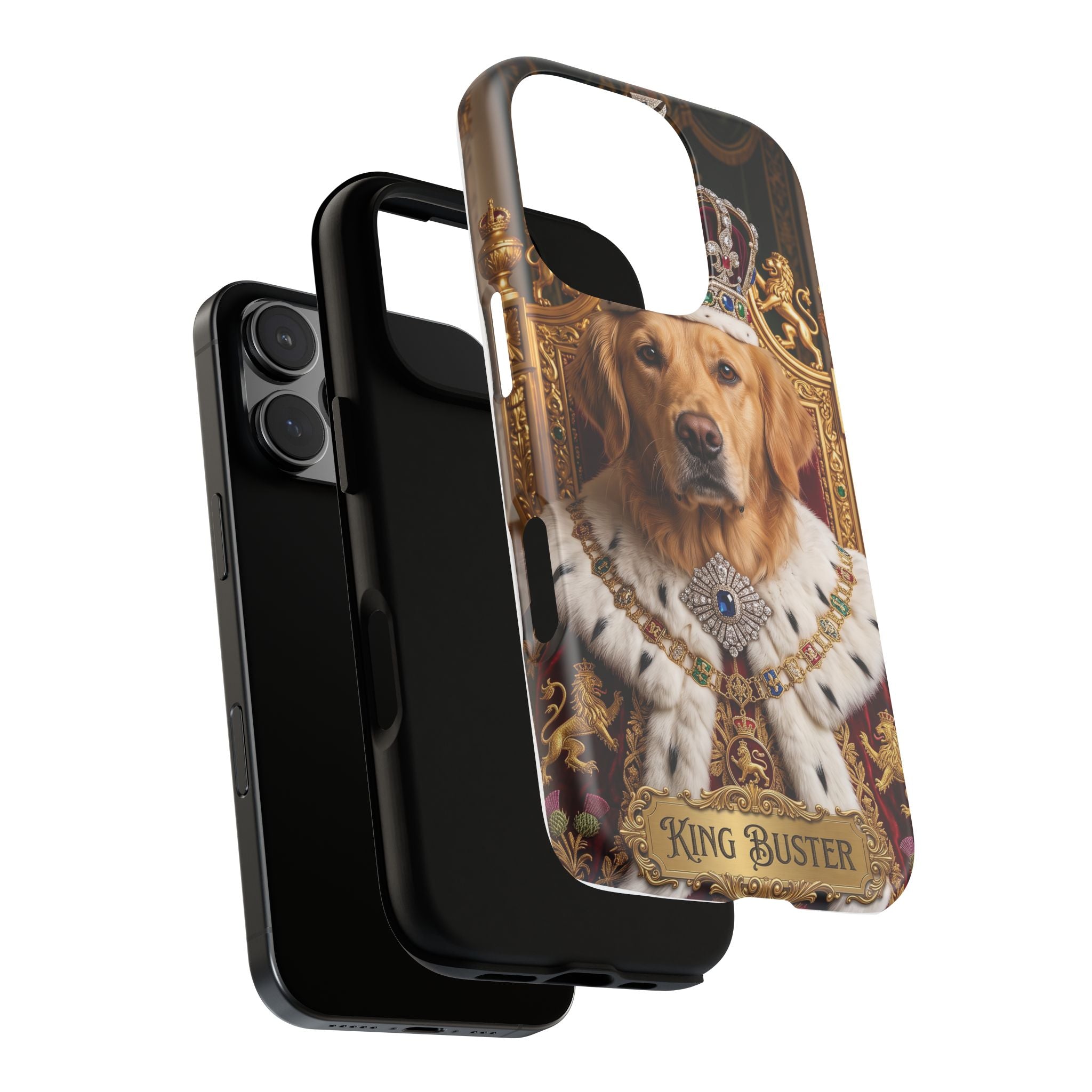 Custom Dog Portrait Phone Case | "King Buster" Regal Golden Retriever Protective Case