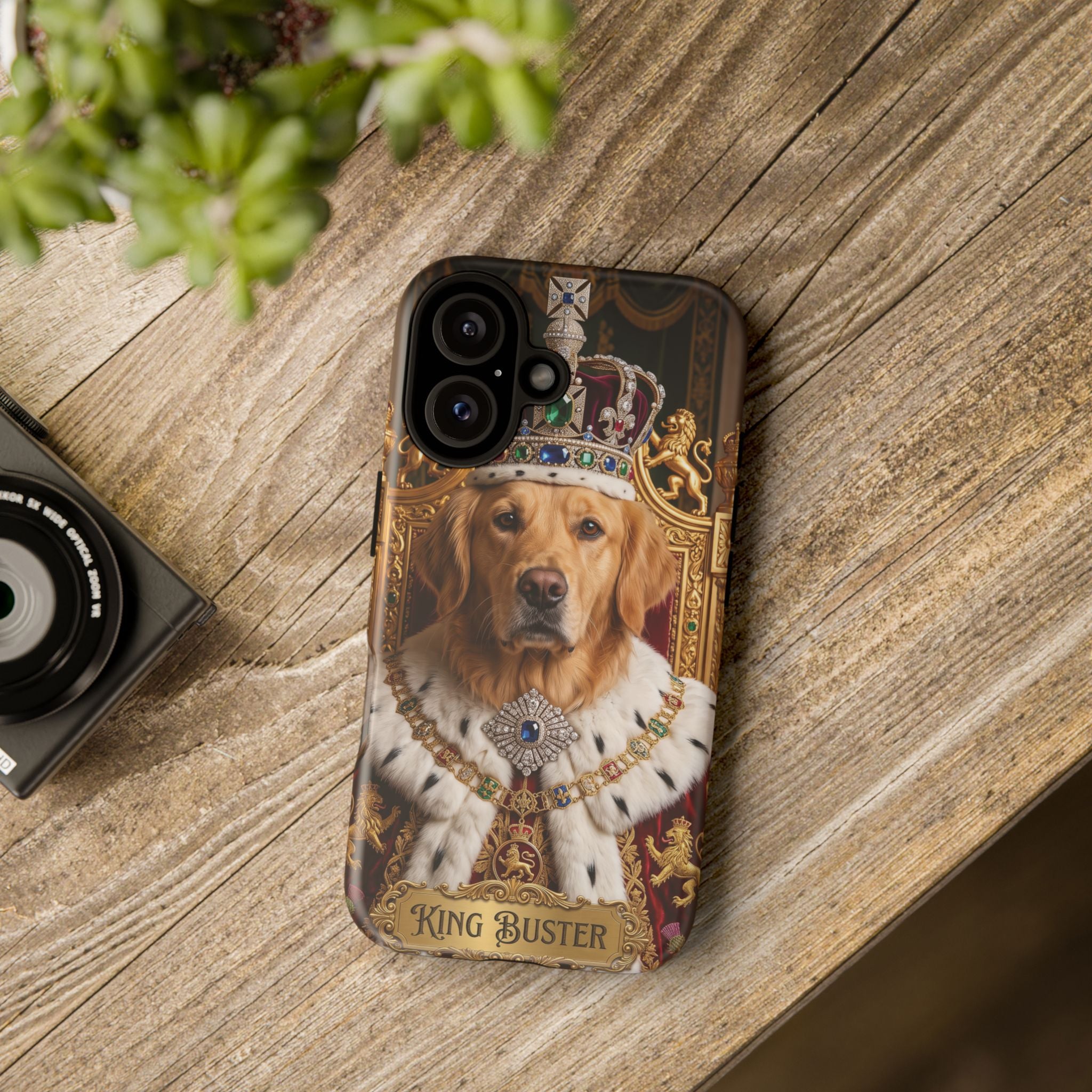 Custom Dog Portrait Phone Case | "King Buster" Regal Golden Retriever Protective Case