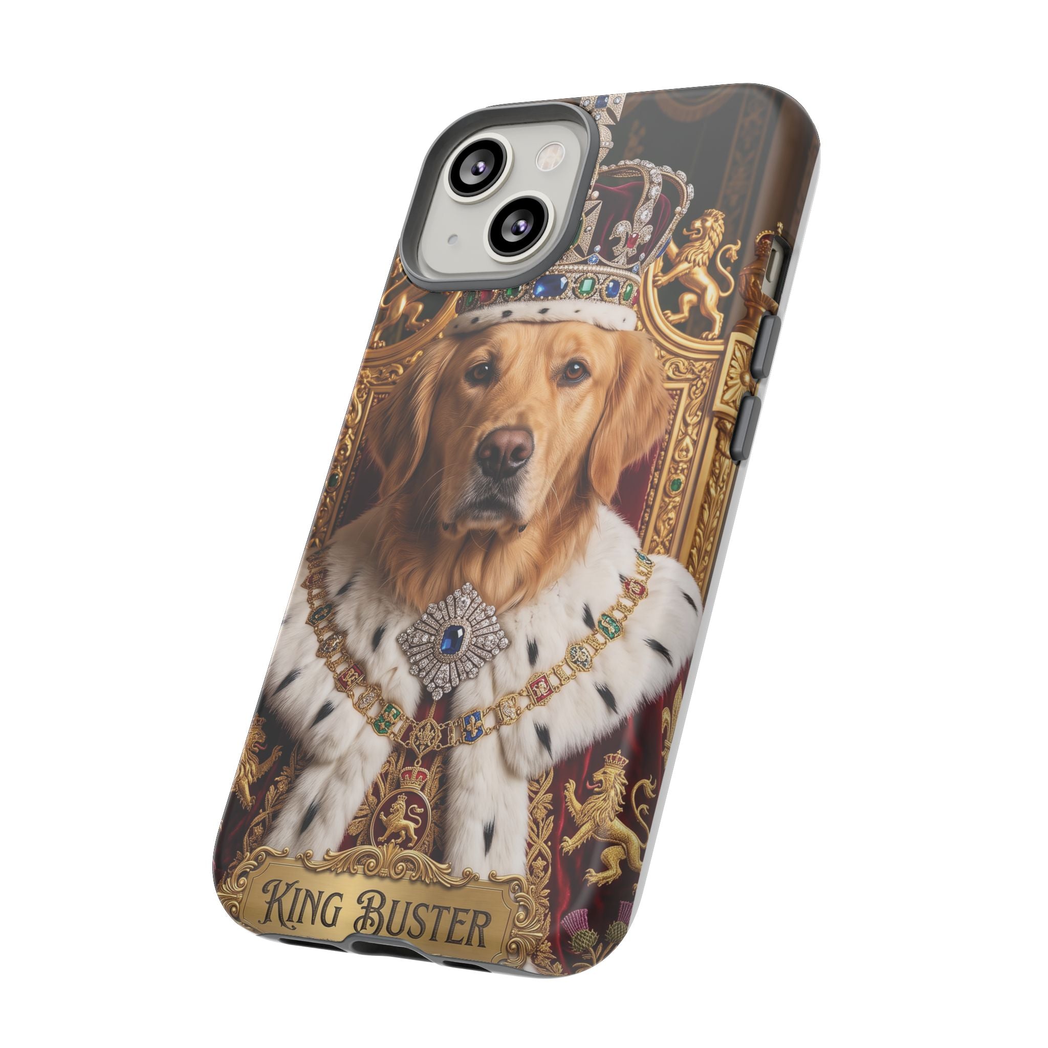 Custom Dog Portrait Phone Case | "King Buster" Regal Golden Retriever Protective Case
