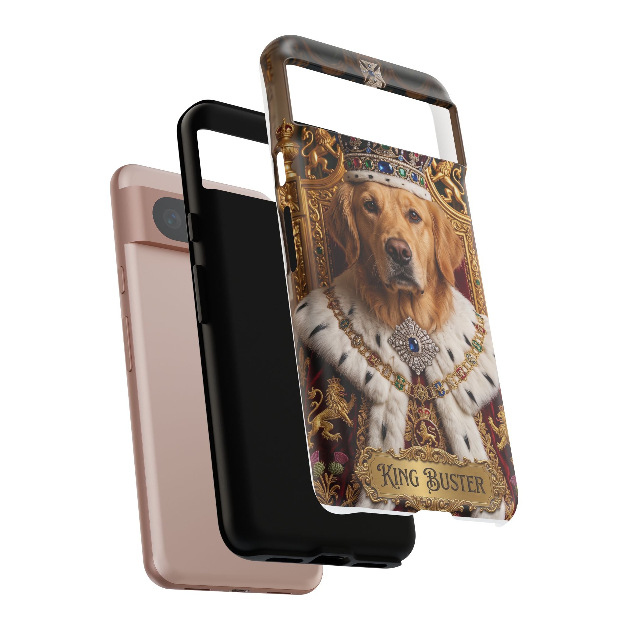 Custom Dog Portrait Phone Case | "King Buster" Regal Golden Retriever Protective Case