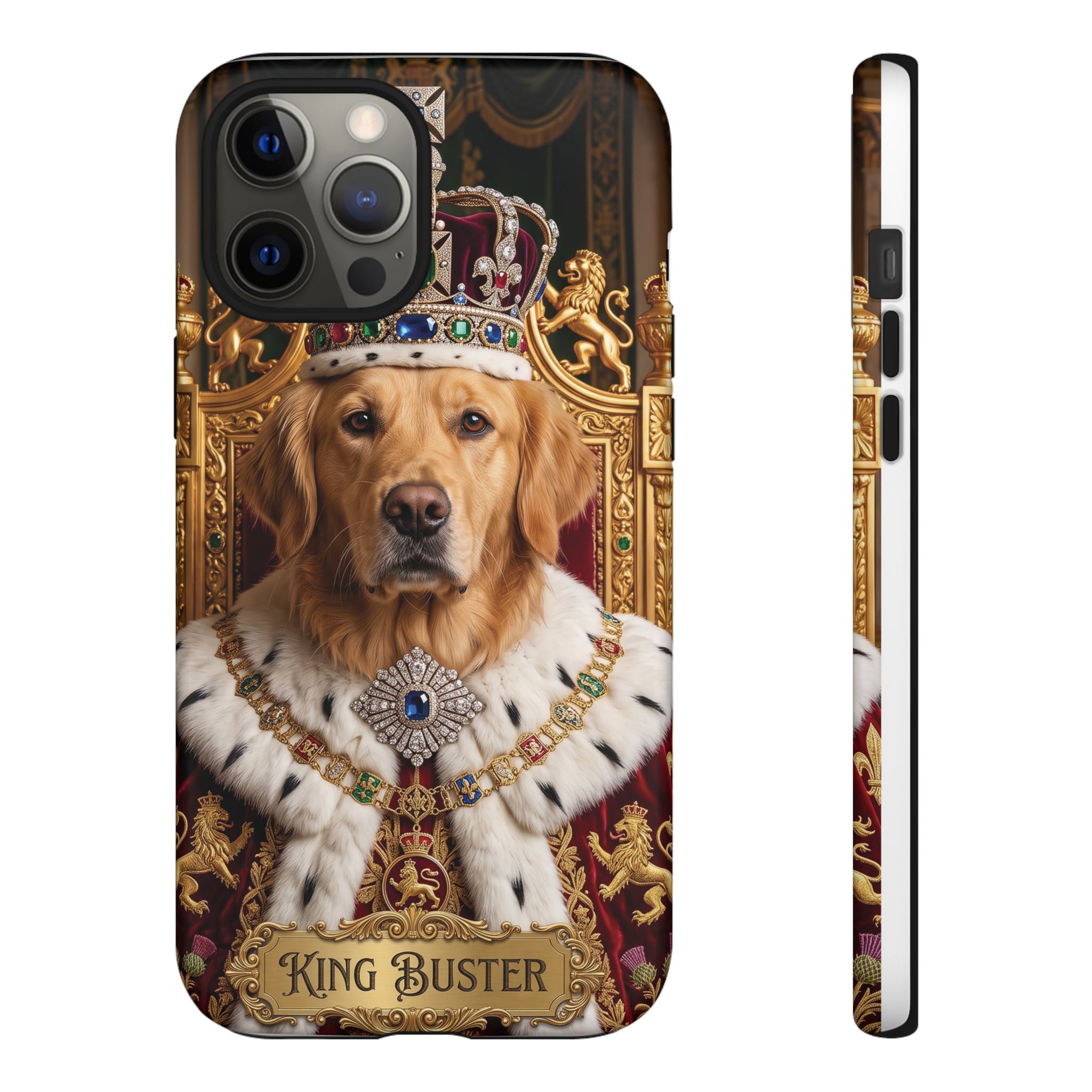 Custom Dog Portrait Phone Case | "King Buster" Regal Golden Retriever Protective Case