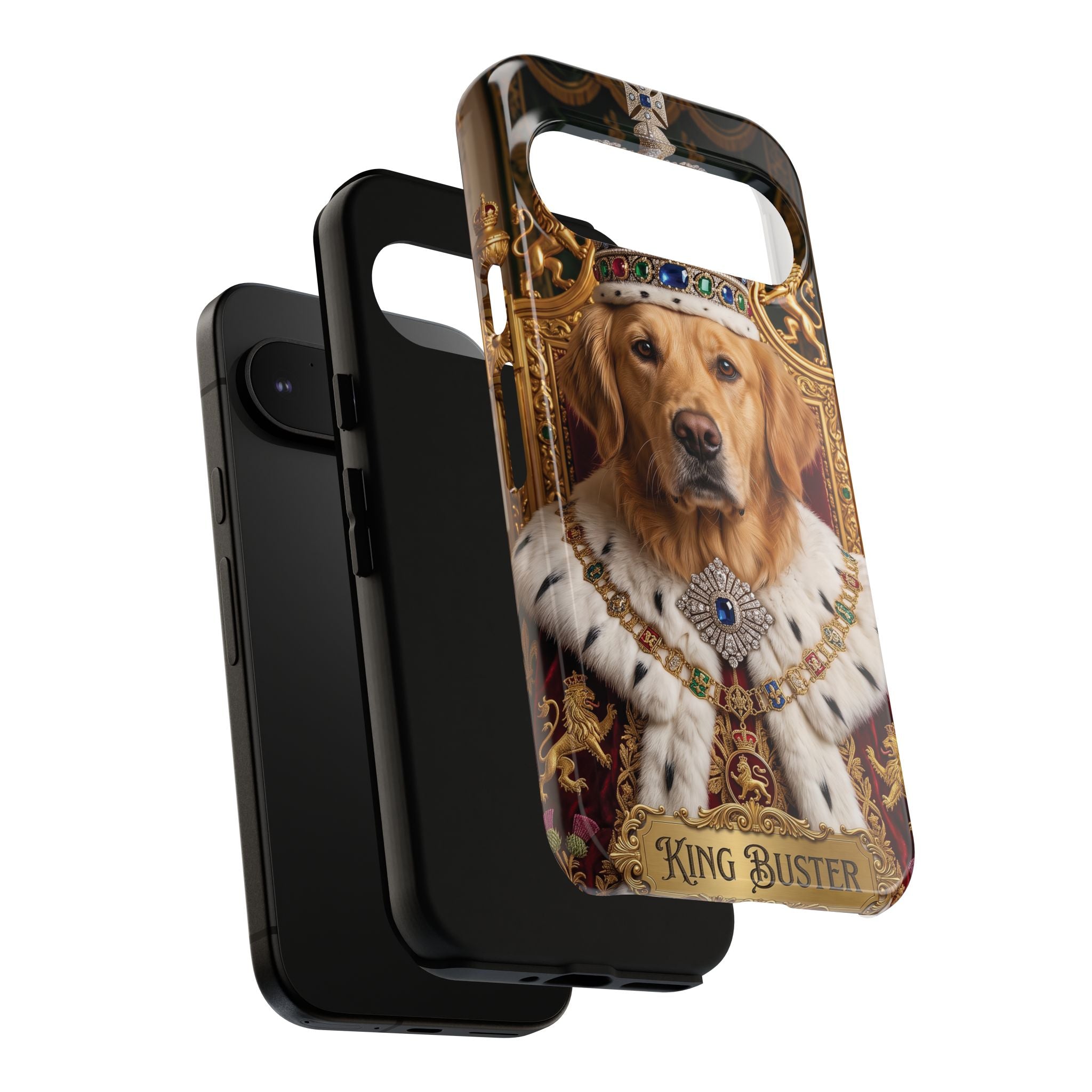Custom Dog Portrait Phone Case | "King Buster" Regal Golden Retriever Protective Case