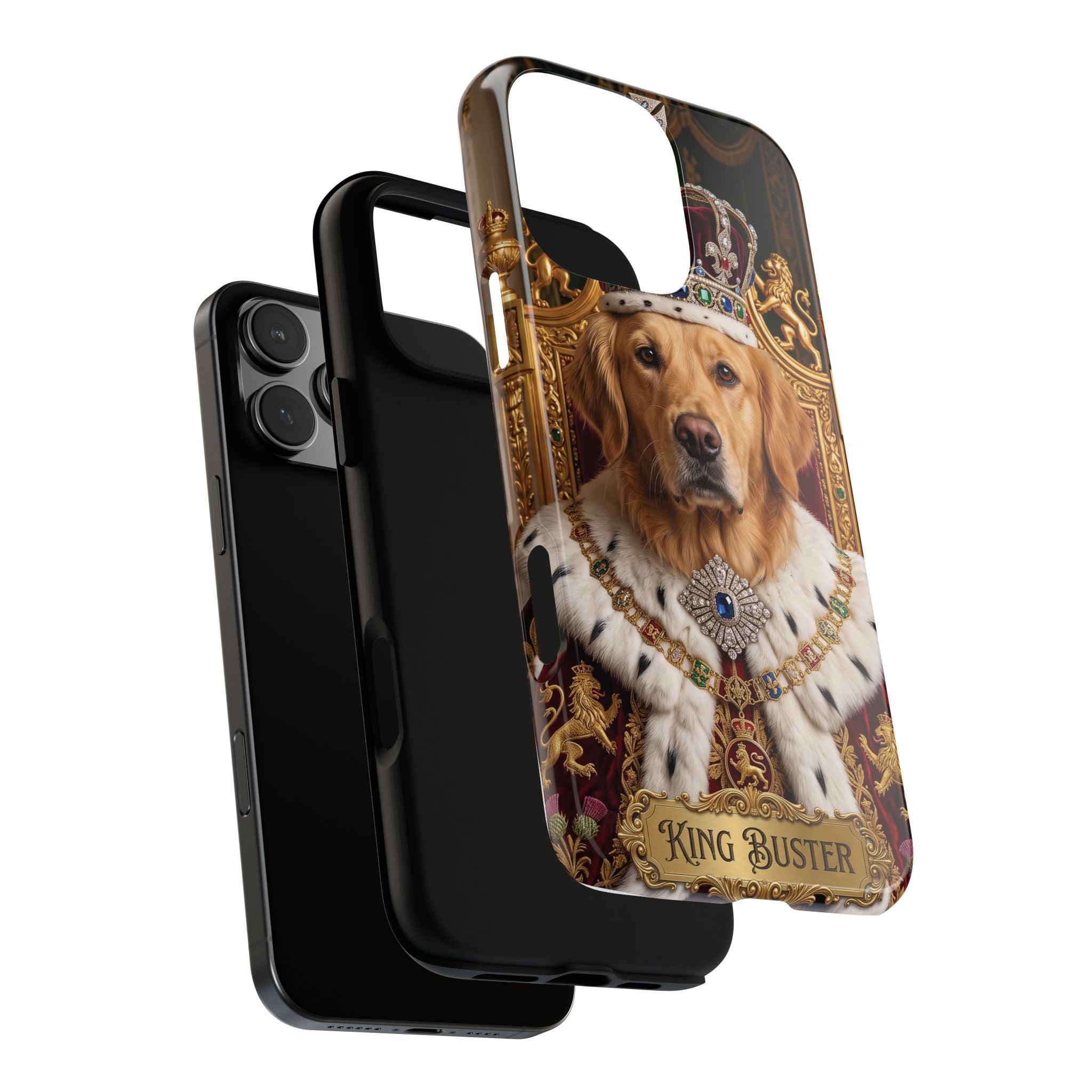 Custom Dog Portrait Phone Case | "King Buster" Regal Golden Retriever Protective Case