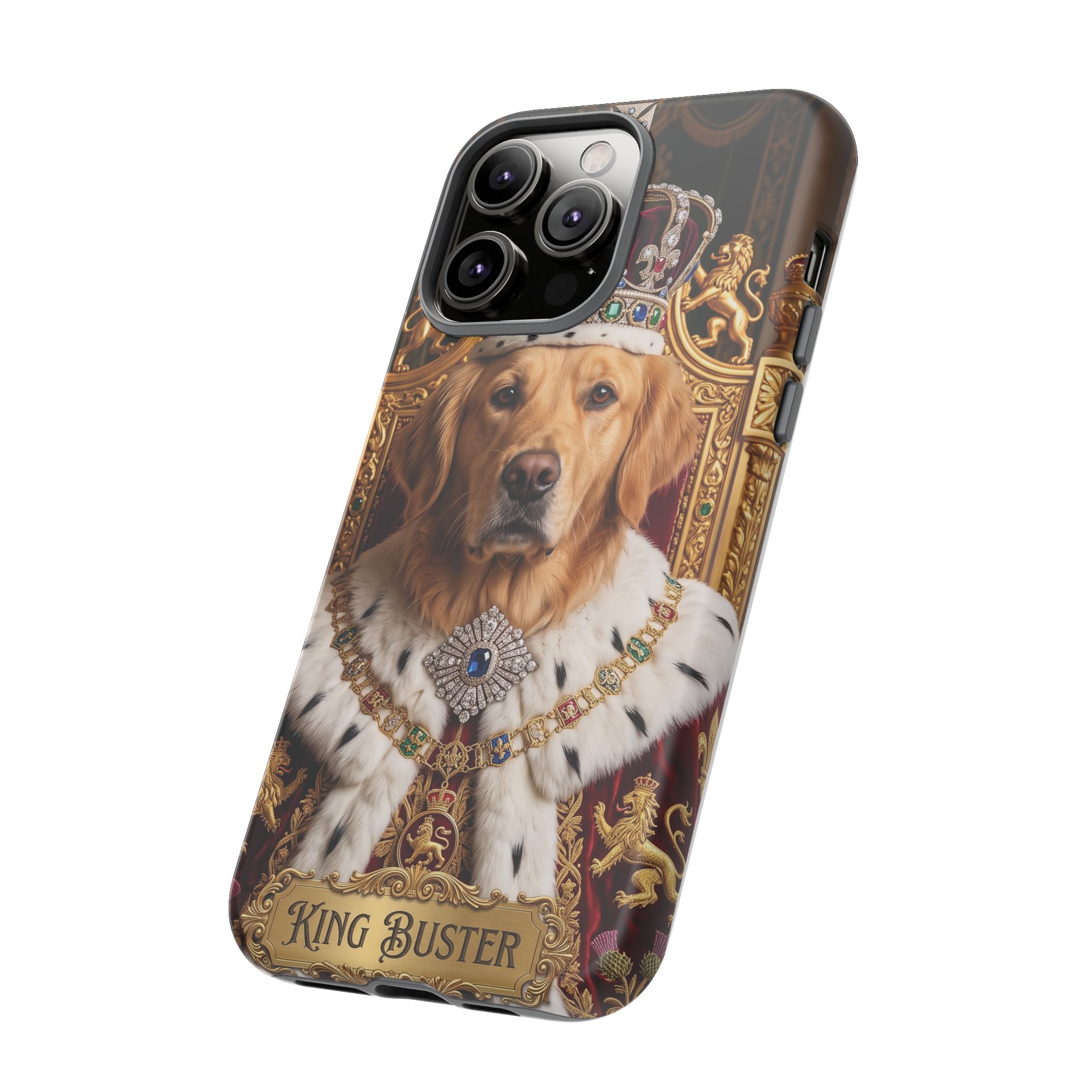 Custom Dog Portrait Phone Case | "King Buster" Regal Golden Retriever Protective Case