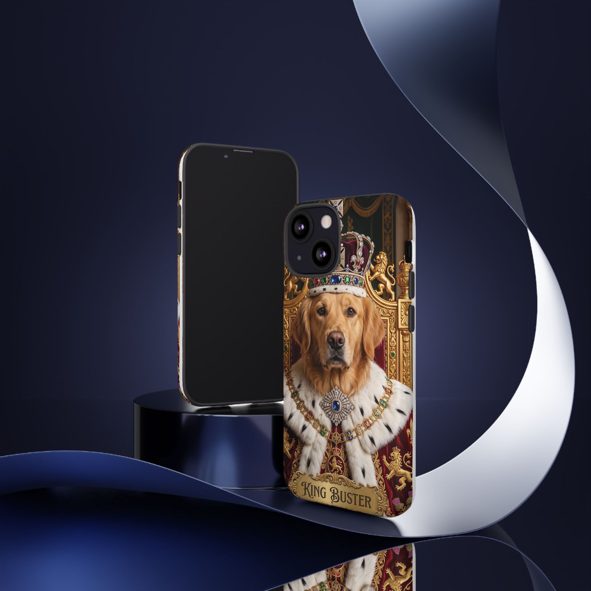 Custom Dog Portrait Phone Case | "King Buster" Regal Golden Retriever Protective Case