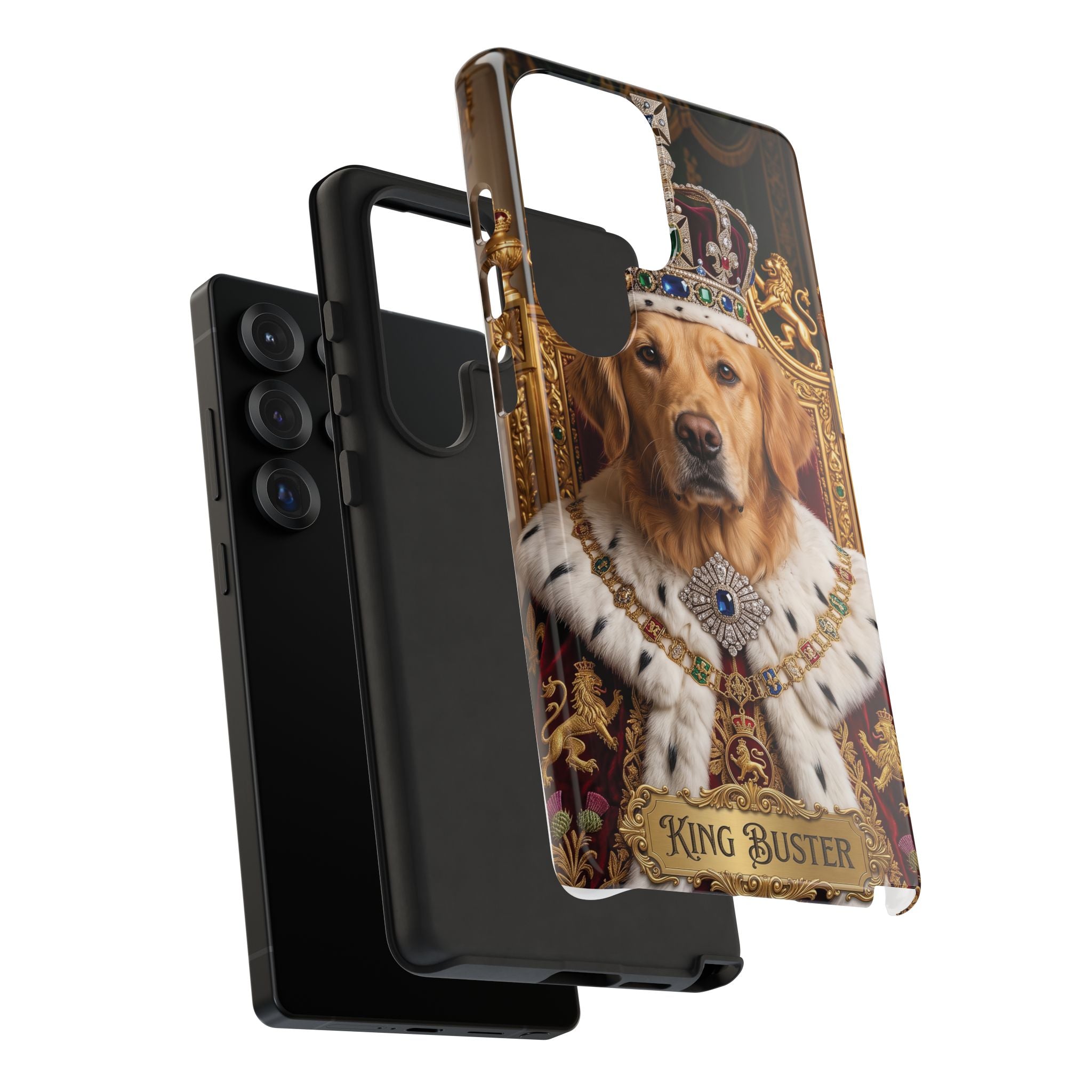 Custom Dog Portrait Phone Case | "King Buster" Regal Golden Retriever Protective Case