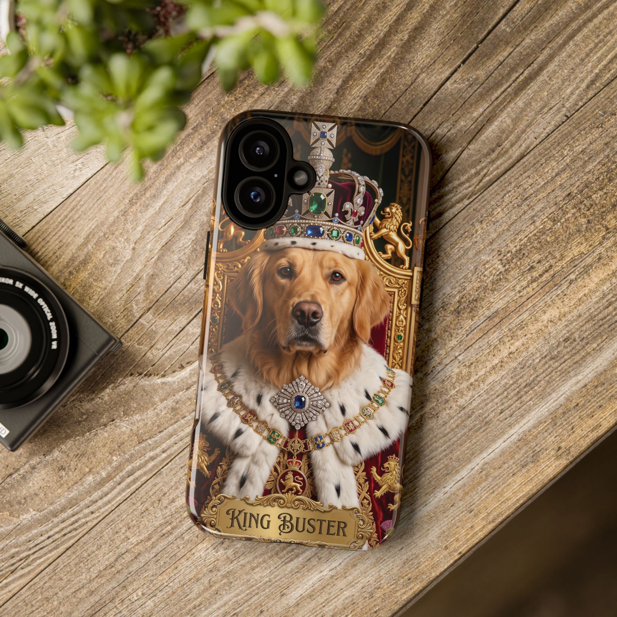 Custom Dog Portrait Phone Case | "King Buster" Regal Golden Retriever Protective Case