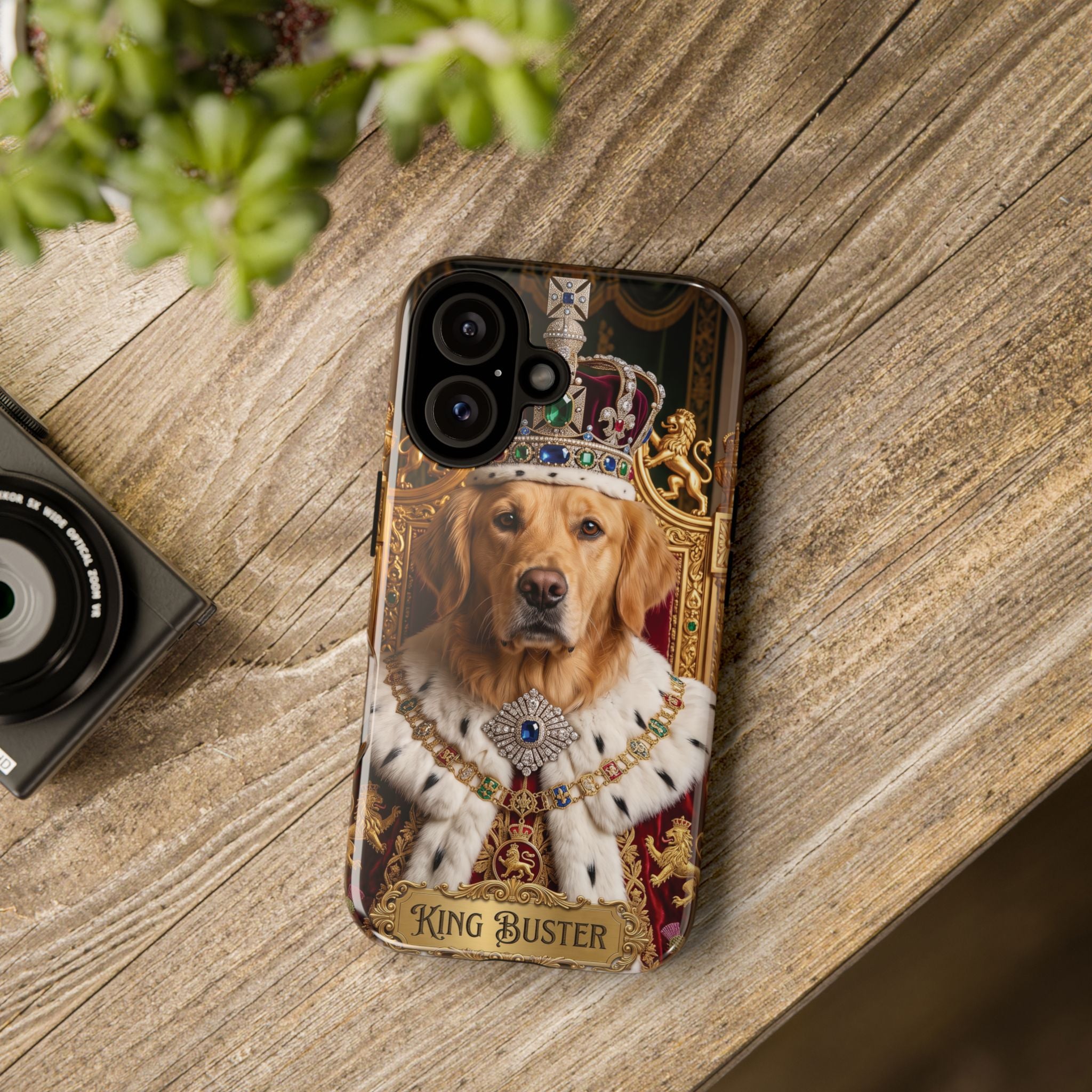 Custom Dog Portrait Phone Case | "King Buster" Regal Golden Retriever Protective Case