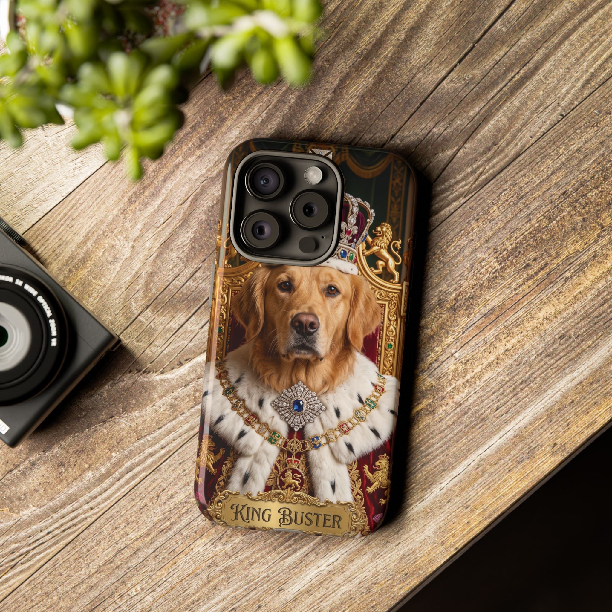 Custom Dog Portrait Phone Case | "King Buster" Regal Golden Retriever Protective Case