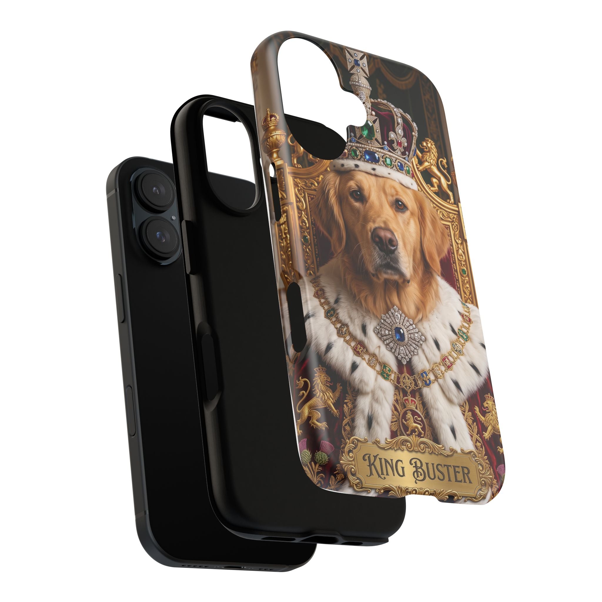 Custom Dog Portrait Phone Case | "King Buster" Regal Golden Retriever Protective Case