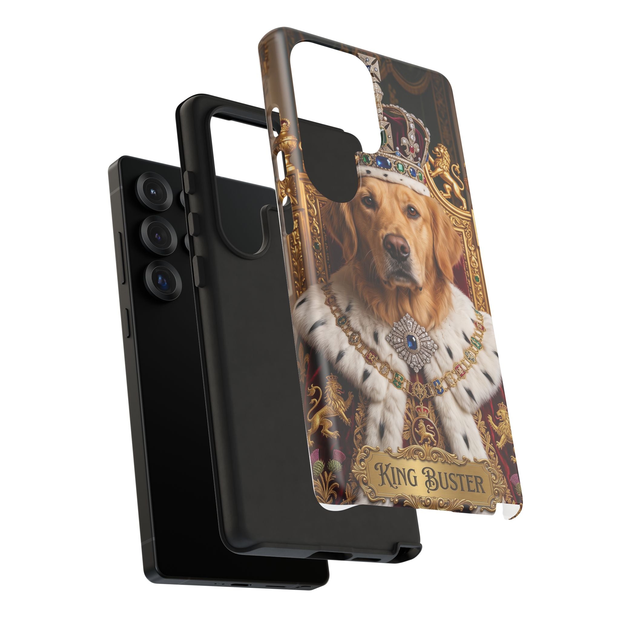 Custom Dog Portrait Phone Case | "King Buster" Regal Golden Retriever Protective Case