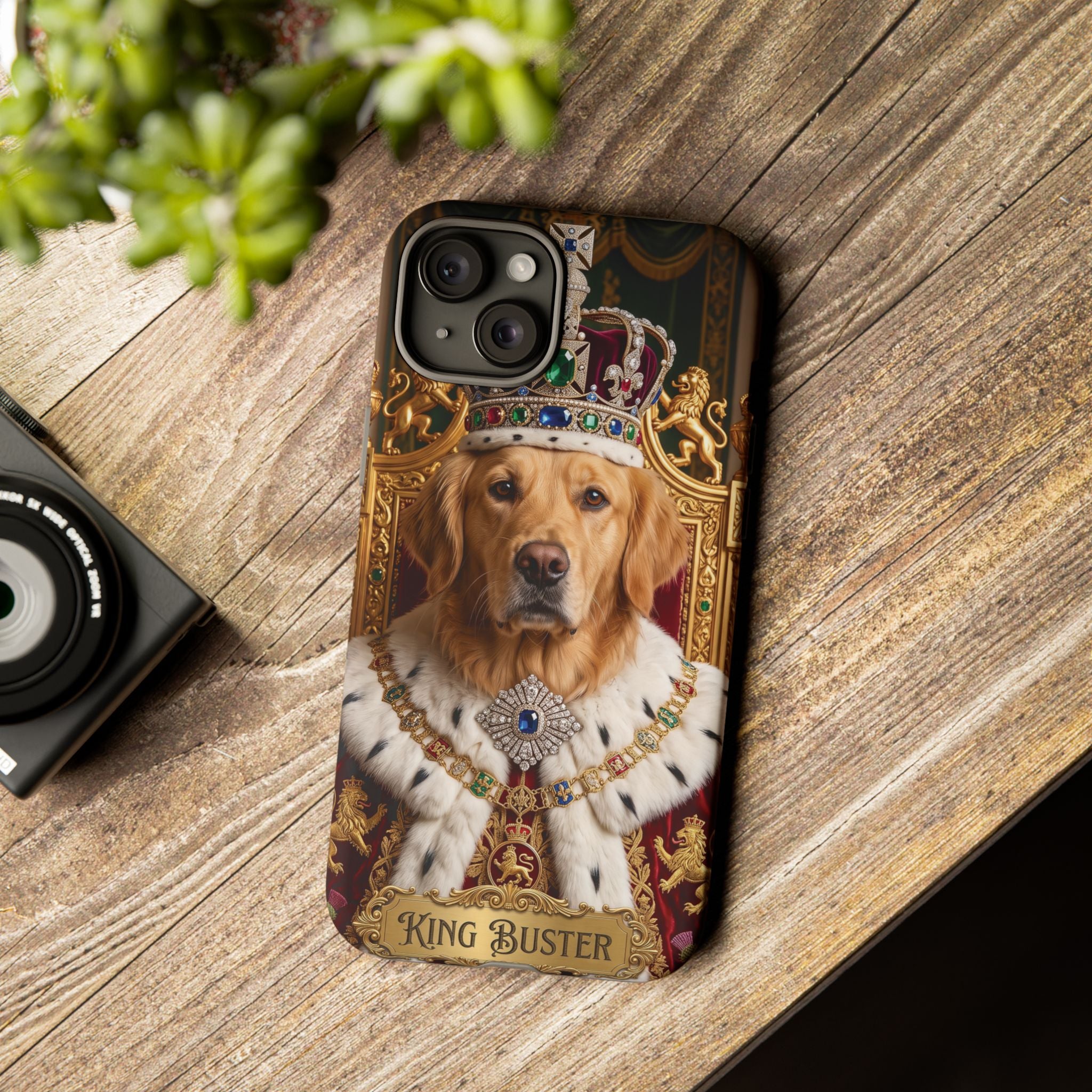 Custom Dog Portrait Phone Case | "King Buster" Regal Golden Retriever Protective Case