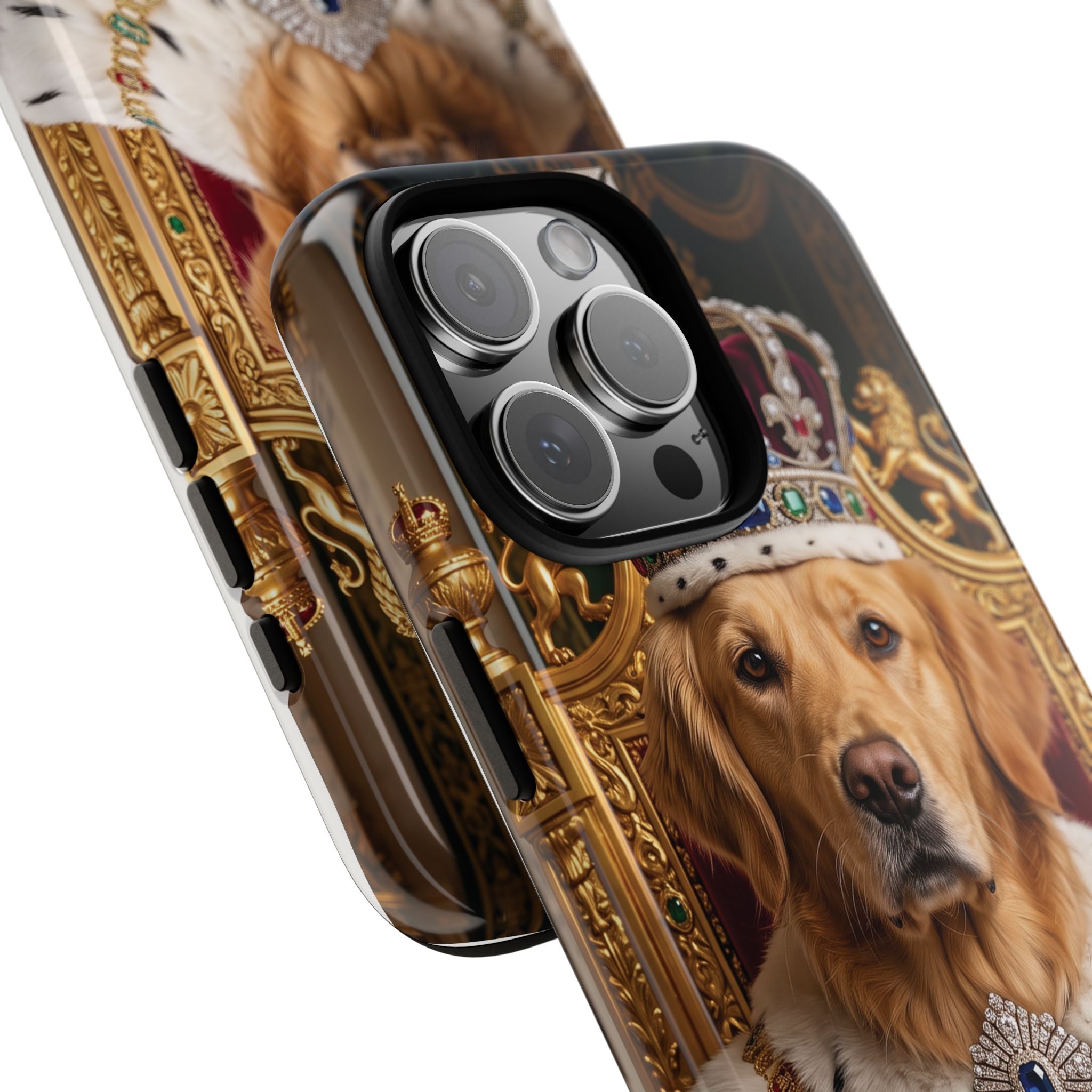 Custom Dog Portrait Phone Case | "King Buster" Regal Golden Retriever Protective Case