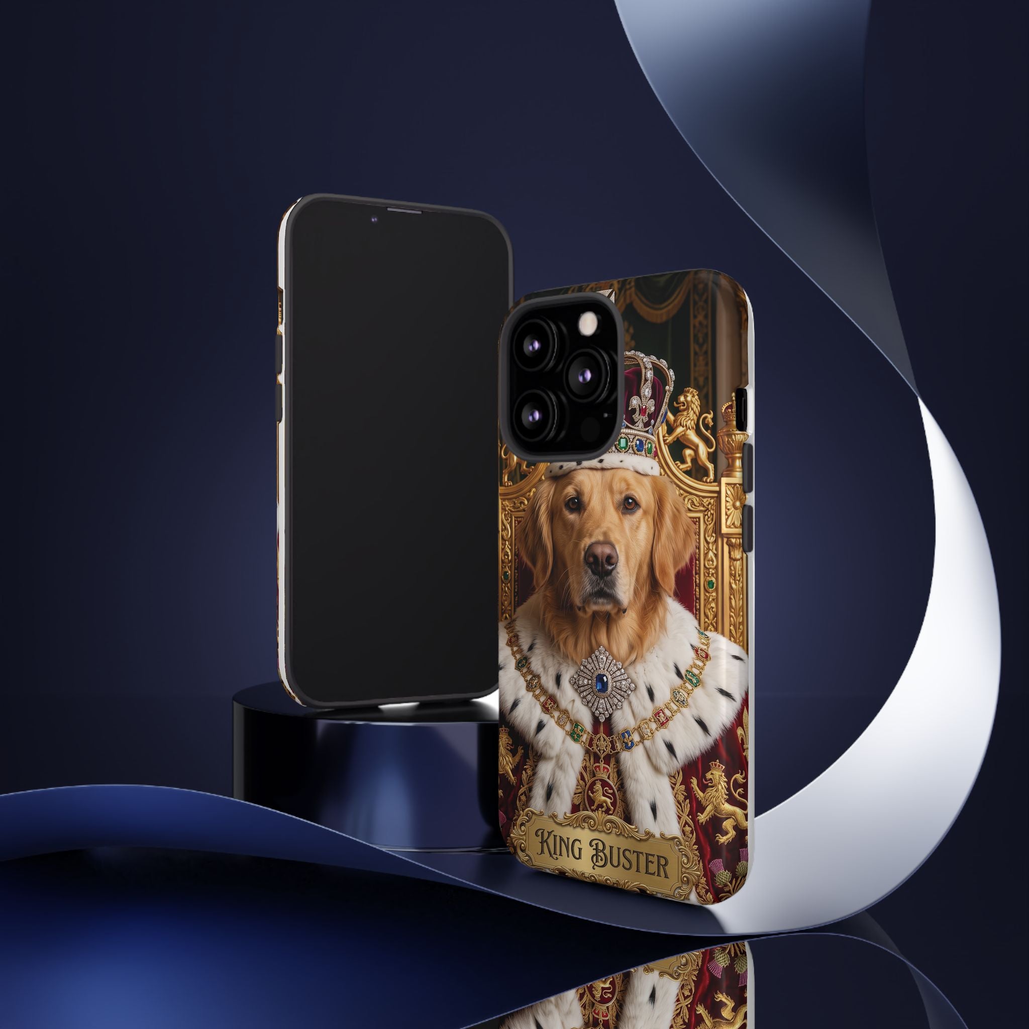 Custom Dog Portrait Phone Case | "King Buster" Regal Golden Retriever Protective Case