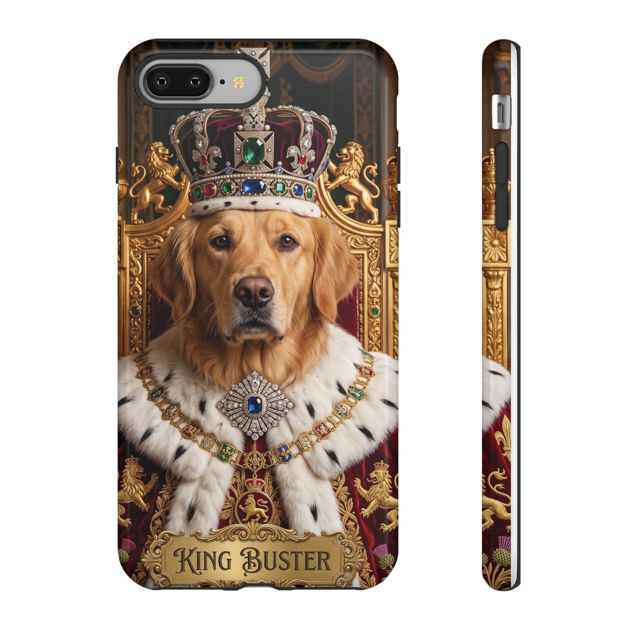 Custom Dog Portrait Phone Case | "King Buster" Regal Golden Retriever Protective Case