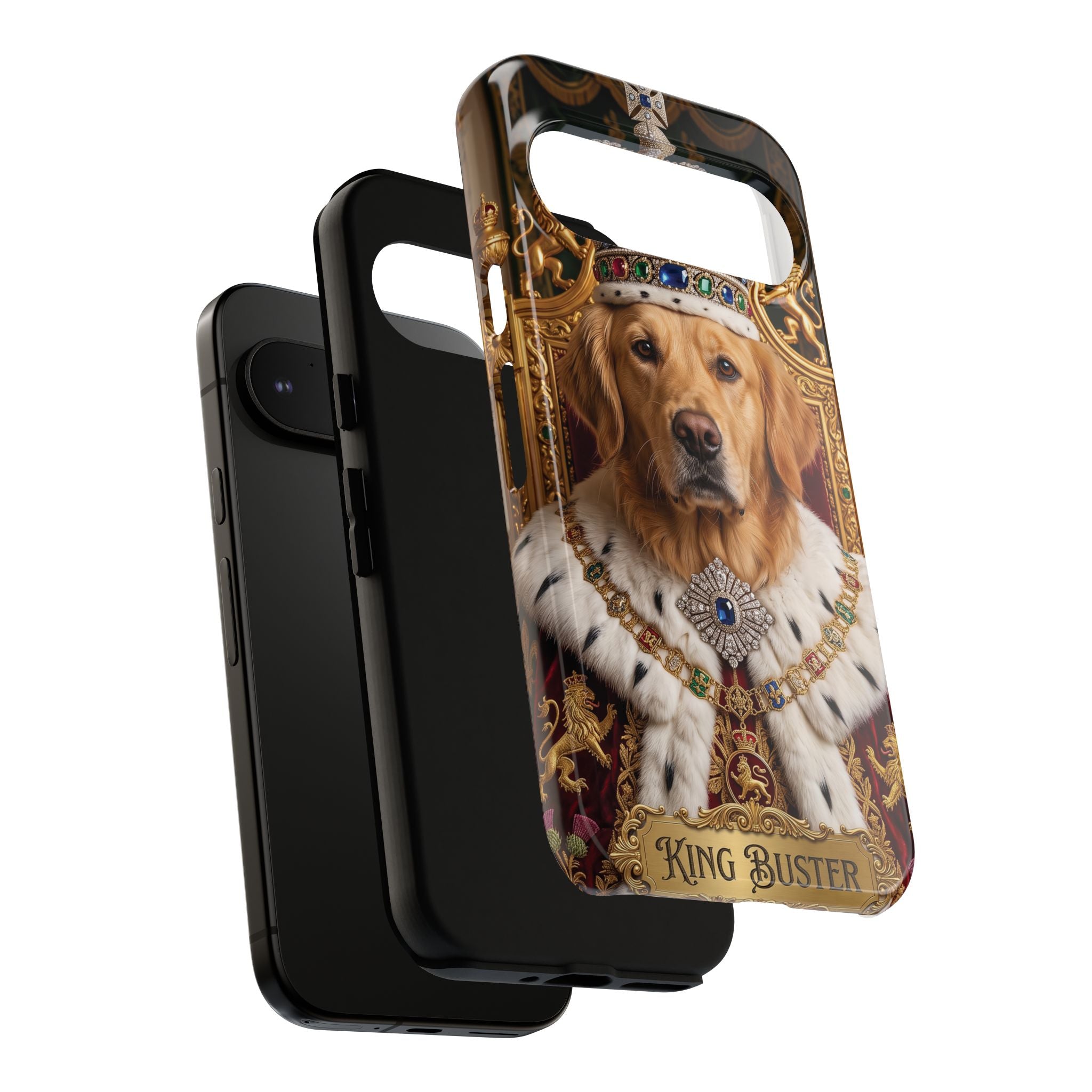Custom Dog Portrait Phone Case | "King Buster" Regal Golden Retriever Protective Case