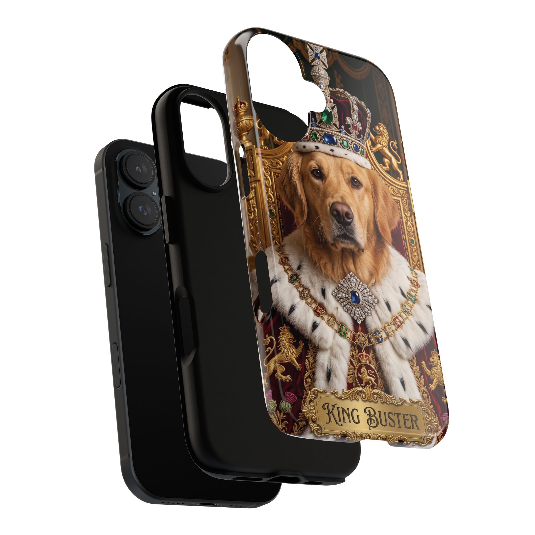 Custom Dog Portrait Phone Case | "King Buster" Regal Golden Retriever Protective Case