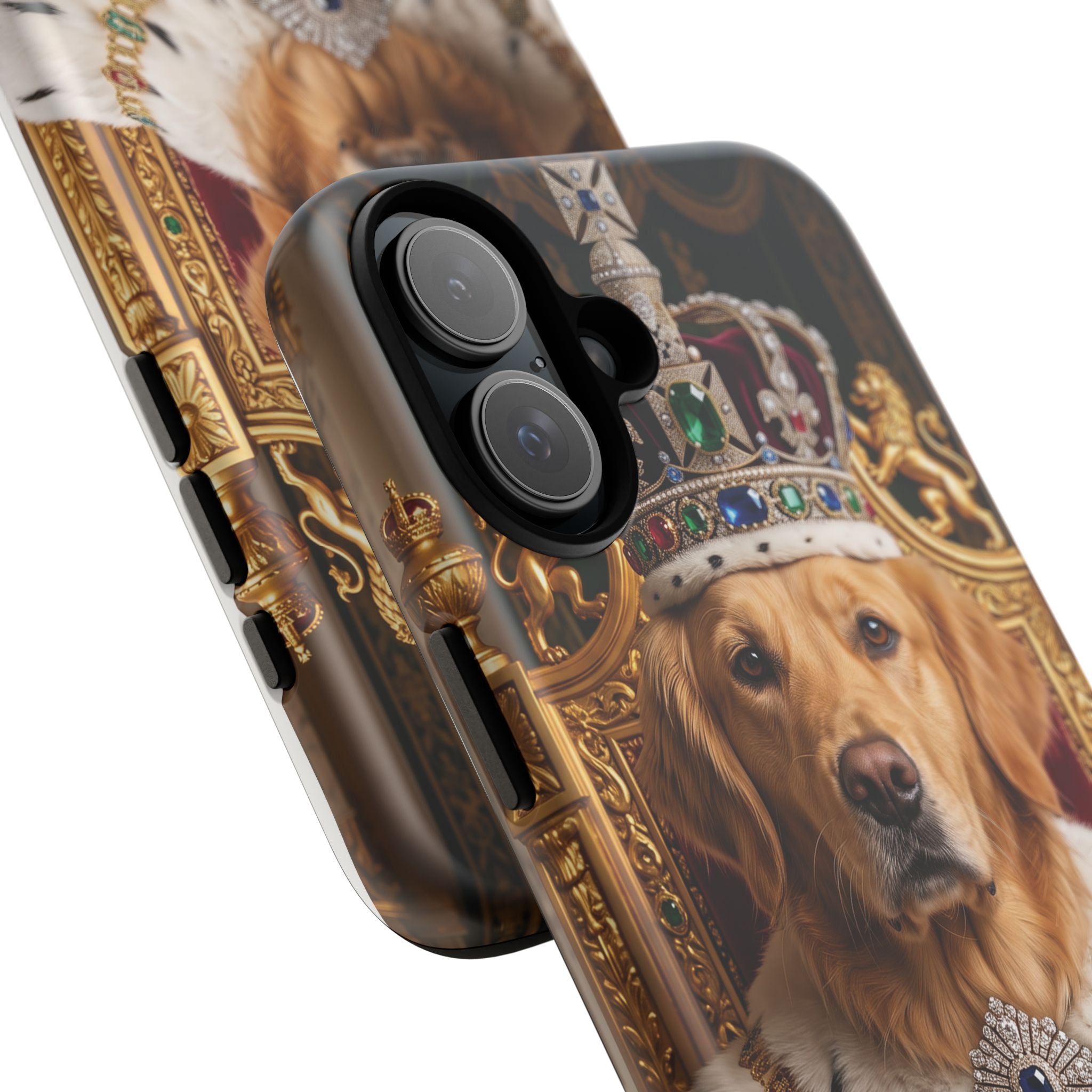 Custom Dog Portrait Phone Case | "King Buster" Regal Golden Retriever Protective Case