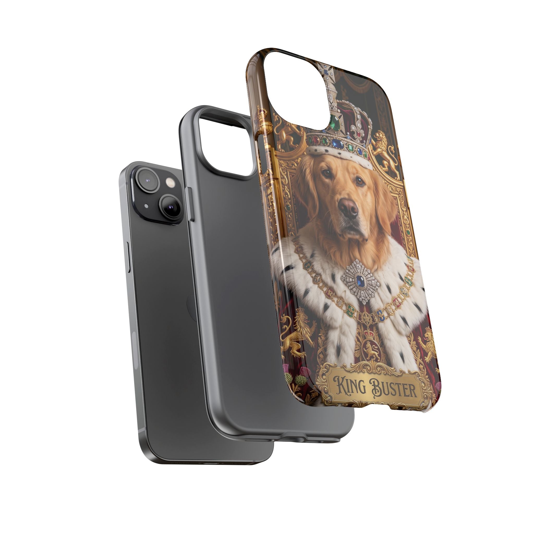 Custom Dog Portrait Phone Case | "King Buster" Regal Golden Retriever Protective Case
