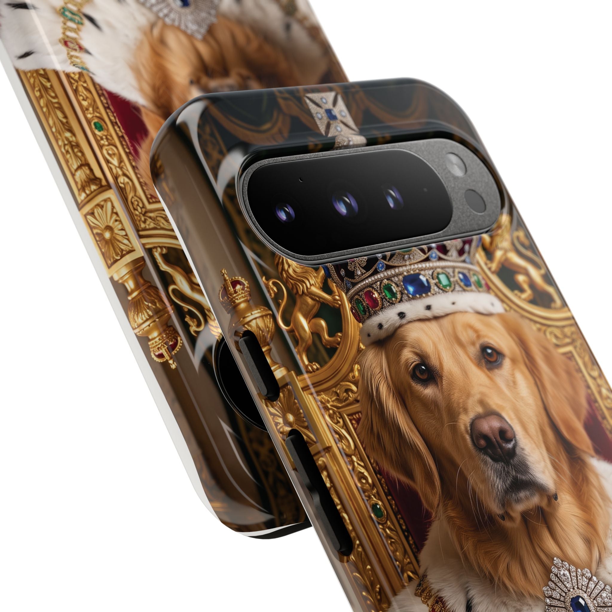 Custom Dog Portrait Phone Case | "King Buster" Regal Golden Retriever Protective Case