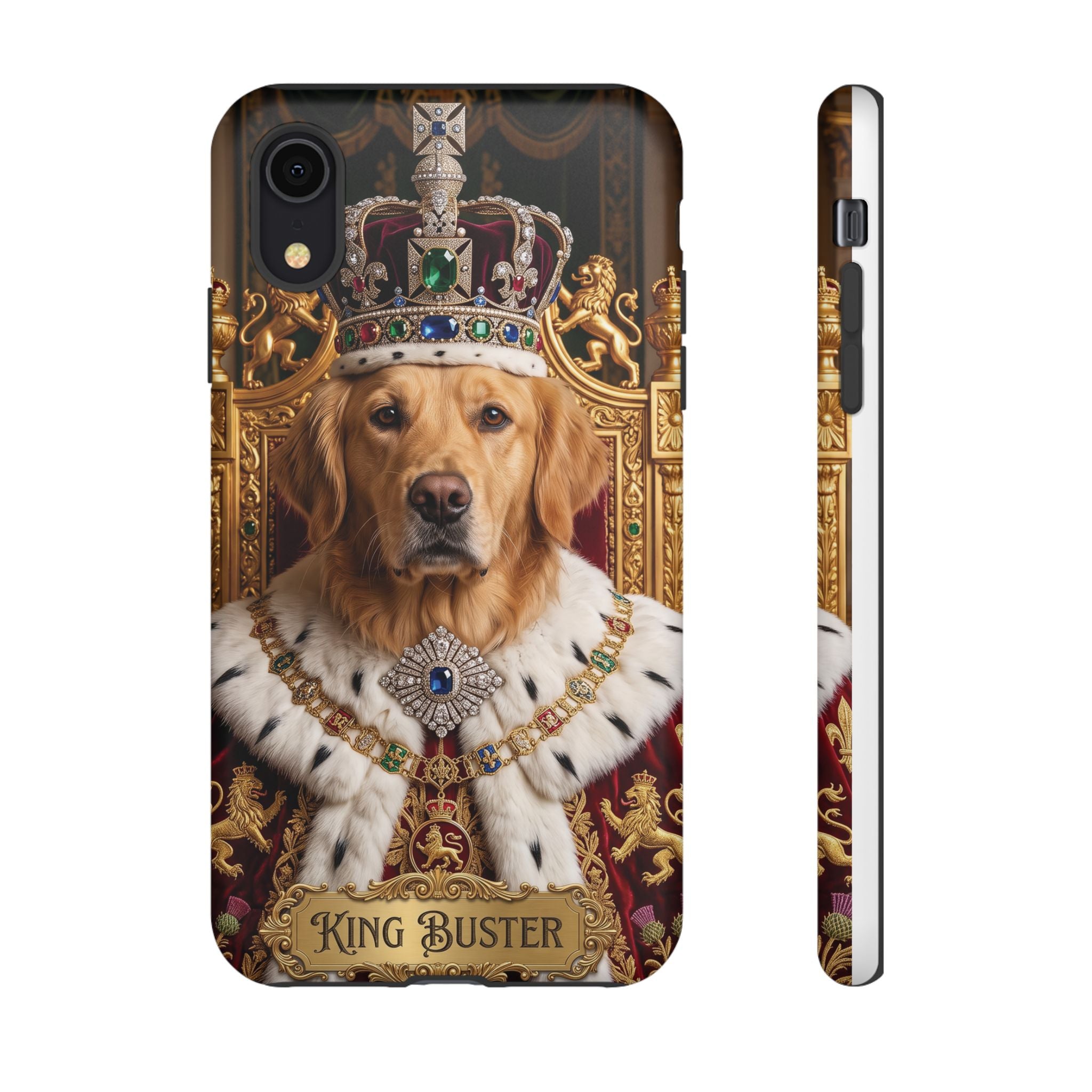 Custom Dog Portrait Phone Case | "King Buster" Regal Golden Retriever Protective Case