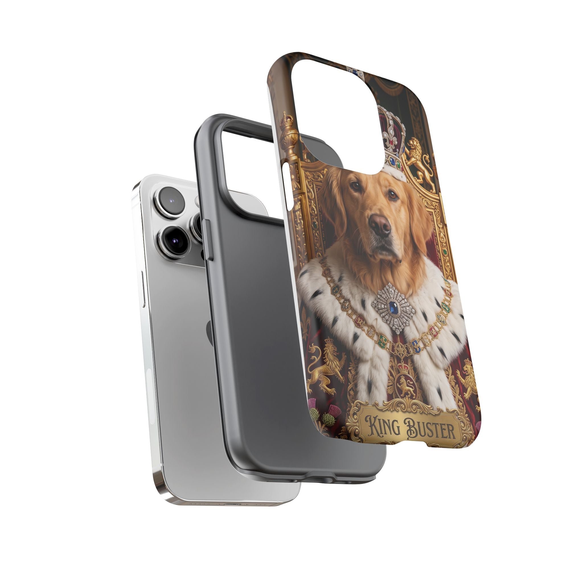 Custom Dog Portrait Phone Case | "King Buster" Regal Golden Retriever Protective Case