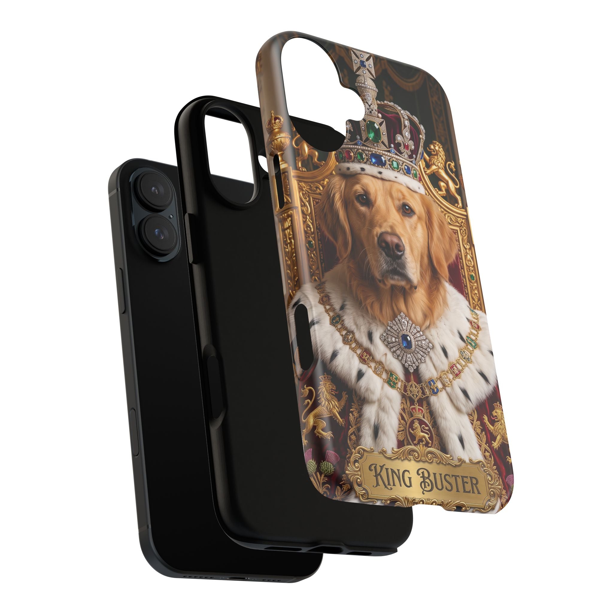 Custom Dog Portrait Phone Case | "King Buster" Regal Golden Retriever Protective Case