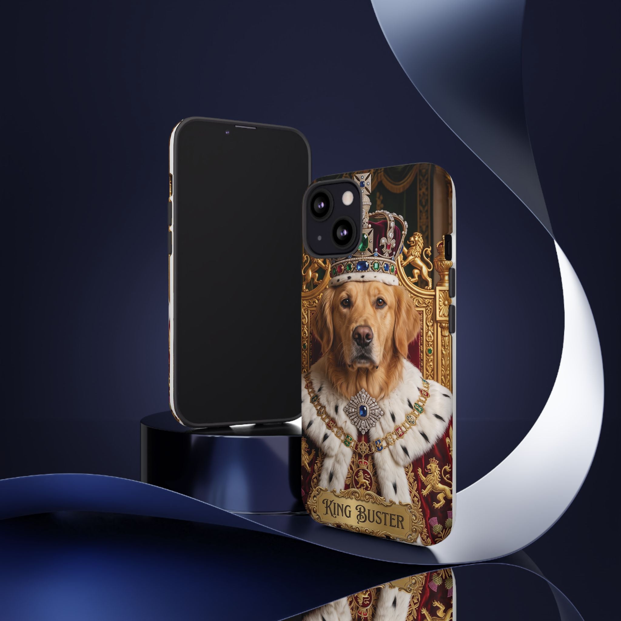 Custom Dog Portrait Phone Case | "King Buster" Regal Golden Retriever Protective Case