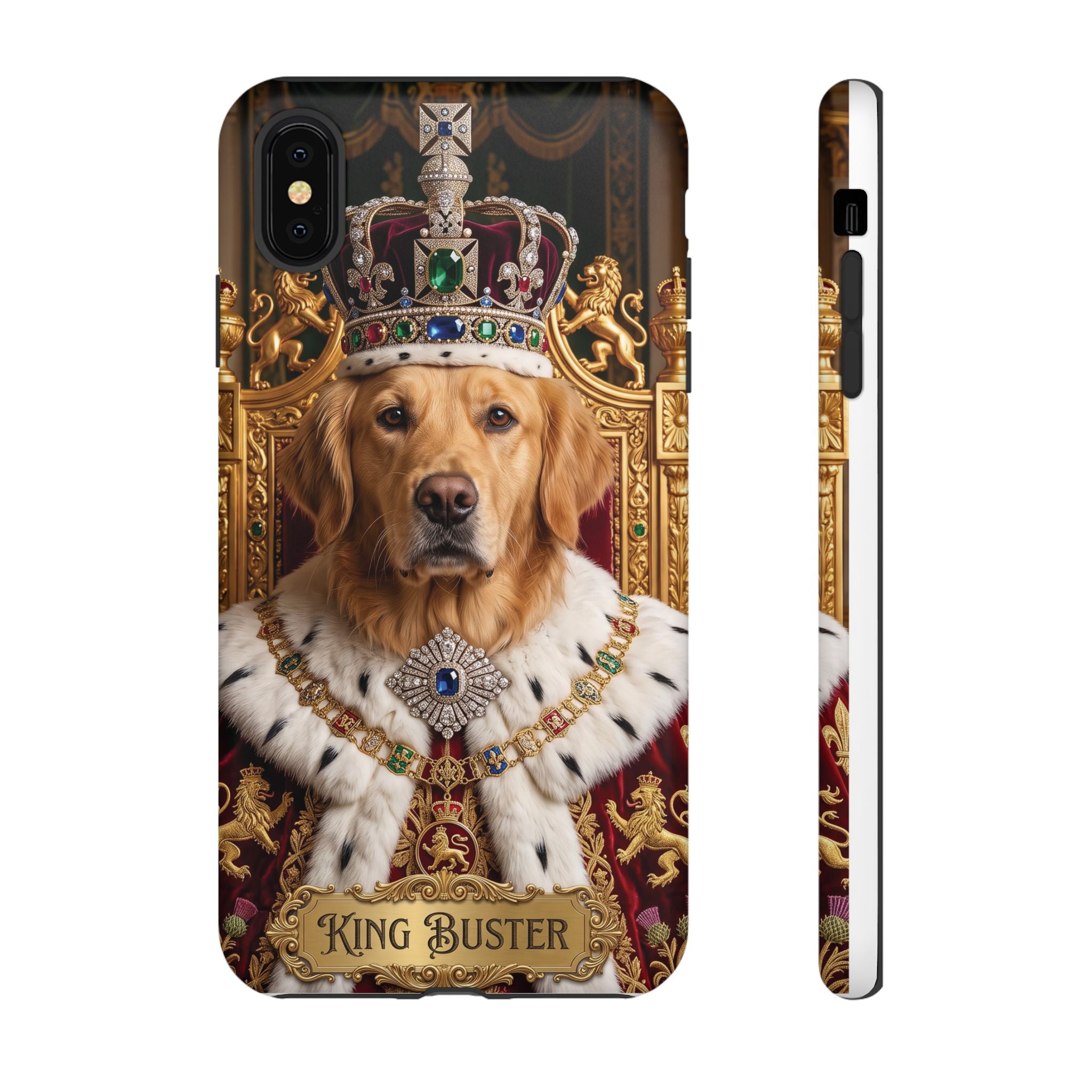 Custom Dog Portrait Phone Case | "King Buster" Regal Golden Retriever Protective Case