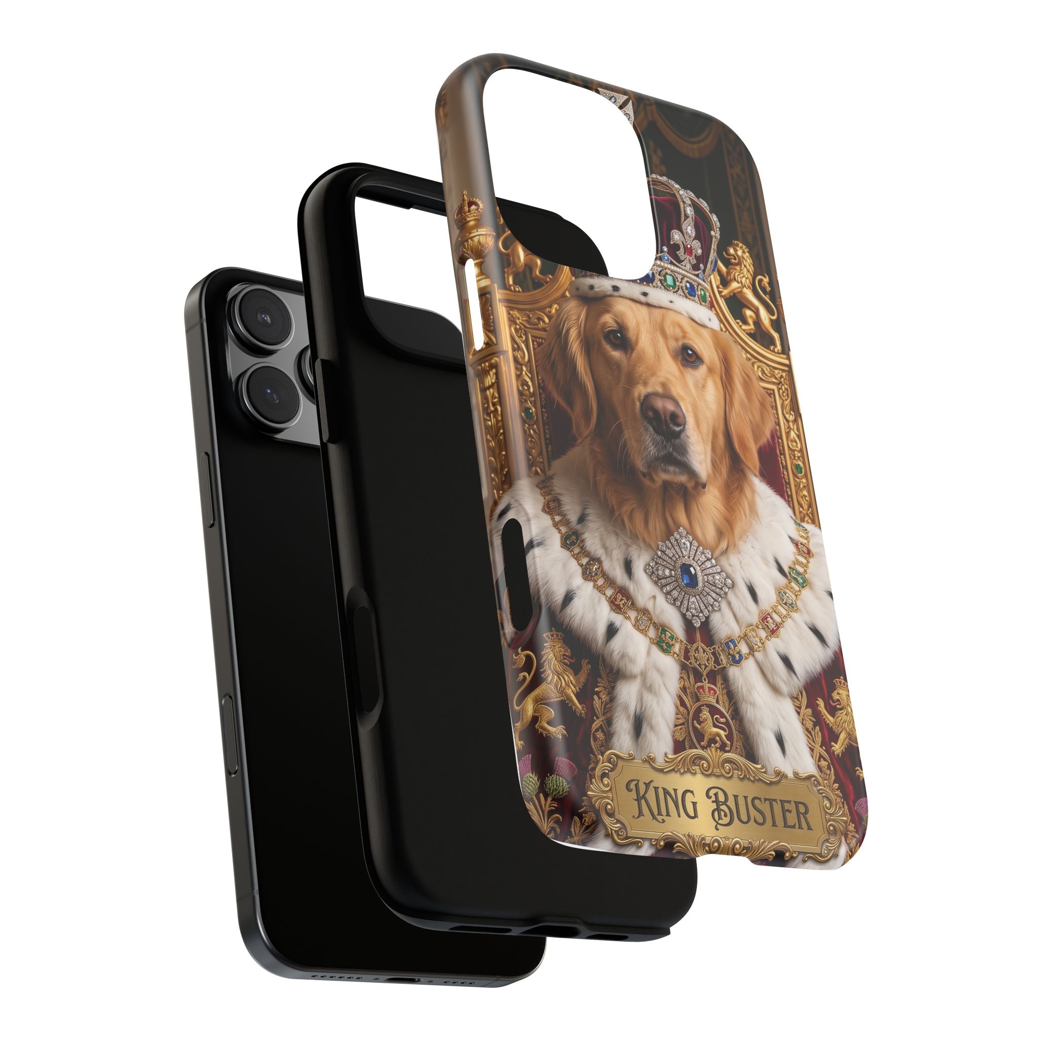 Custom Dog Portrait Phone Case | "King Buster" Regal Golden Retriever Protective Case