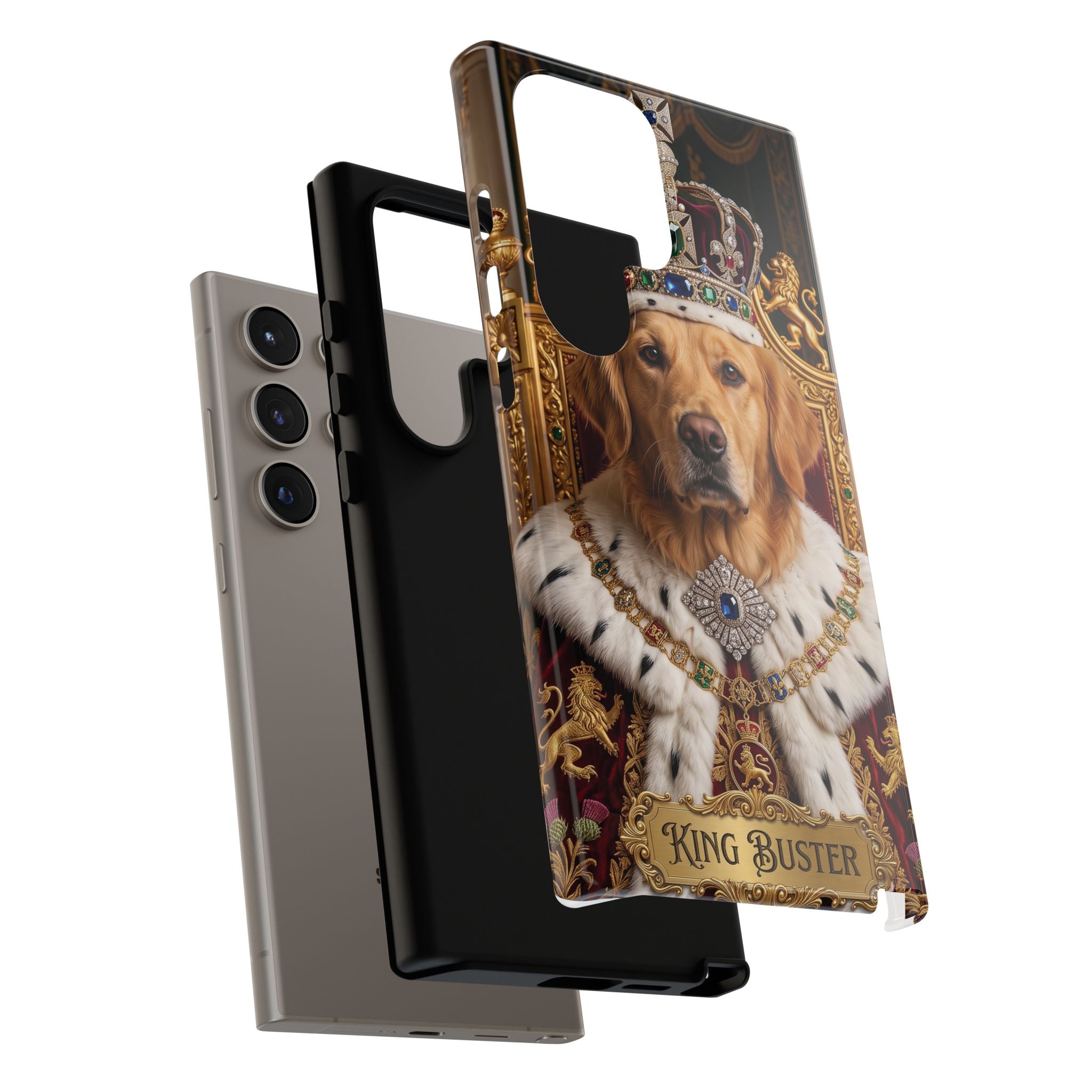Custom Dog Portrait Phone Case | "King Buster" Regal Golden Retriever Protective Case