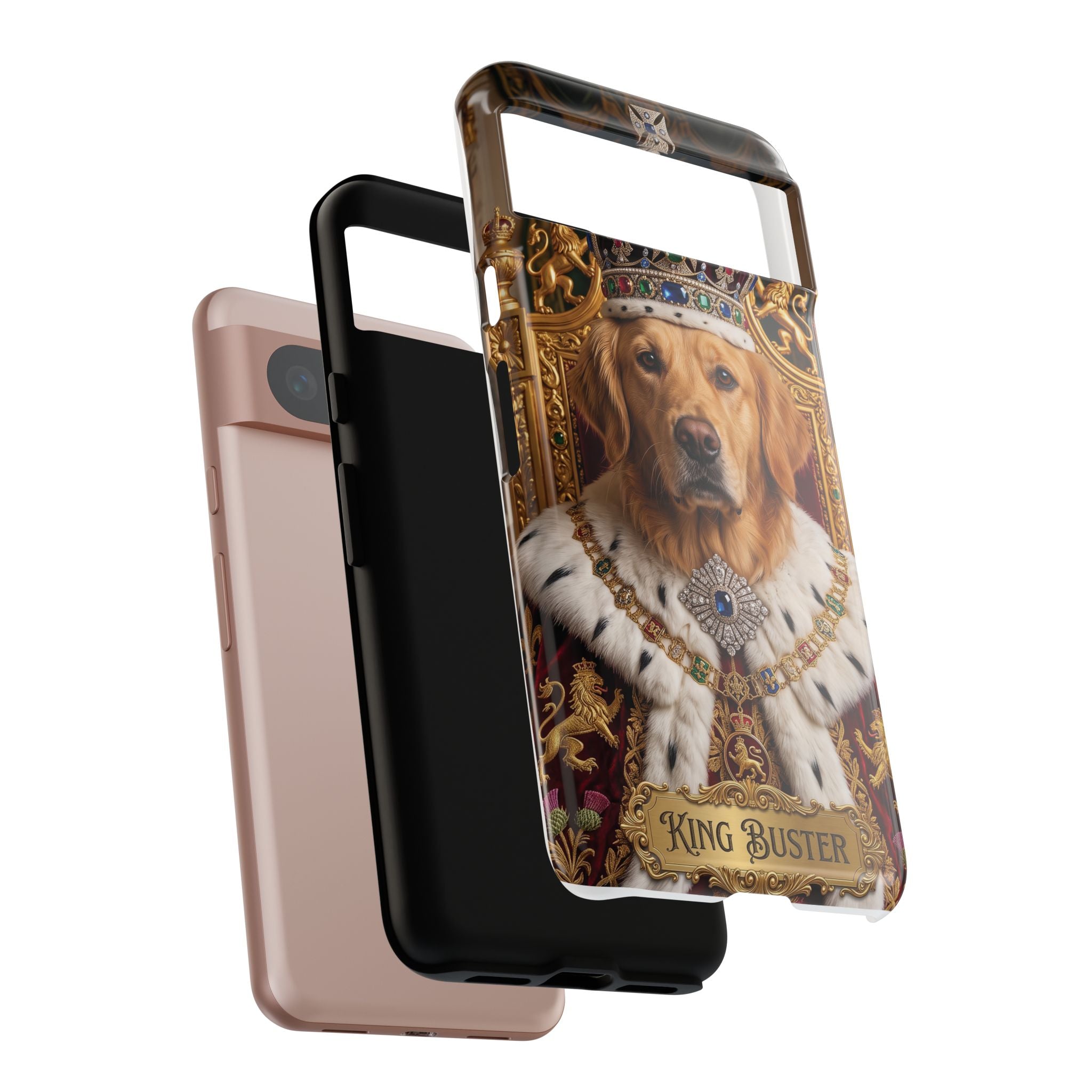 Custom Dog Portrait Phone Case | "King Buster" Regal Golden Retriever Protective Case