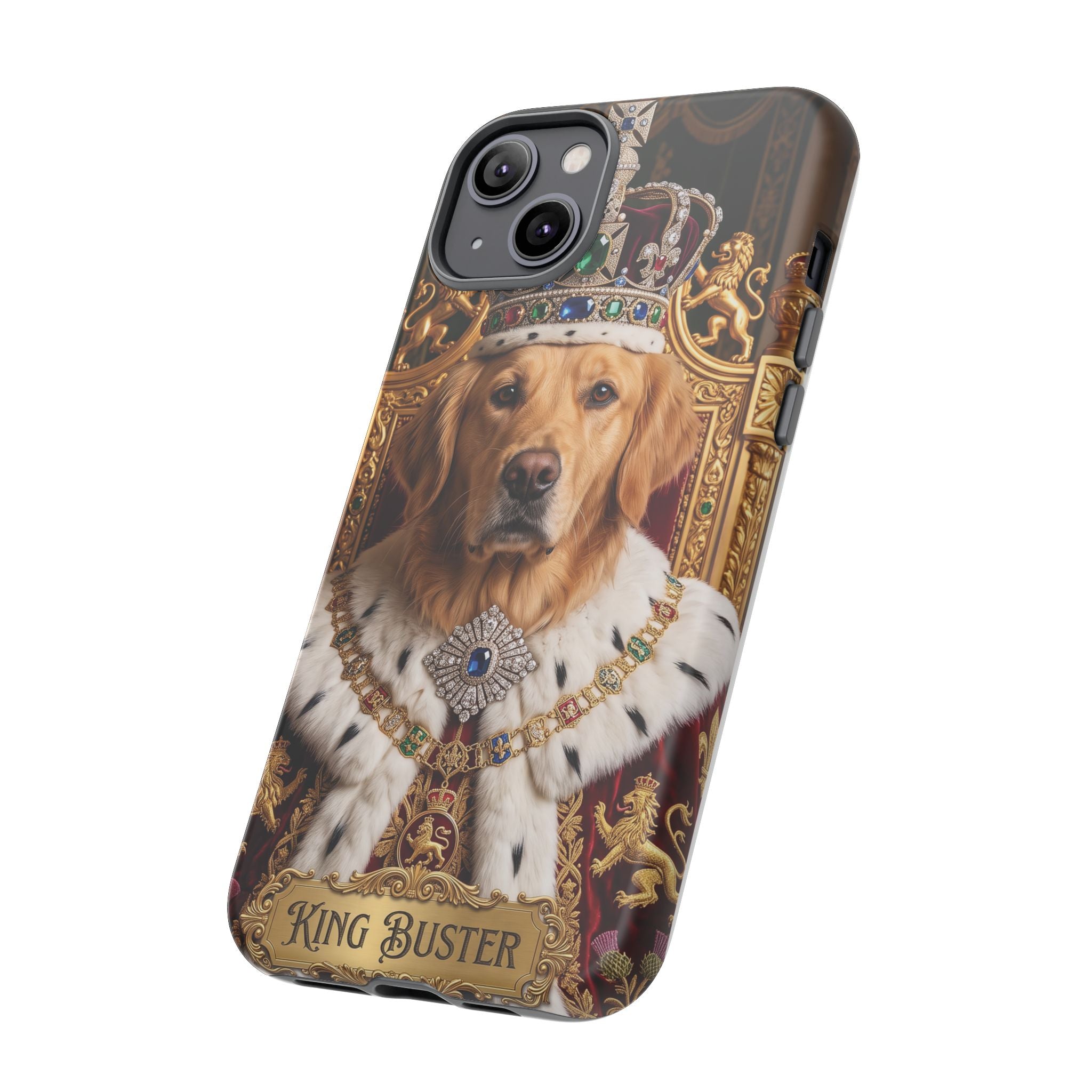 Custom Dog Portrait Phone Case | "King Buster" Regal Golden Retriever Protective Case
