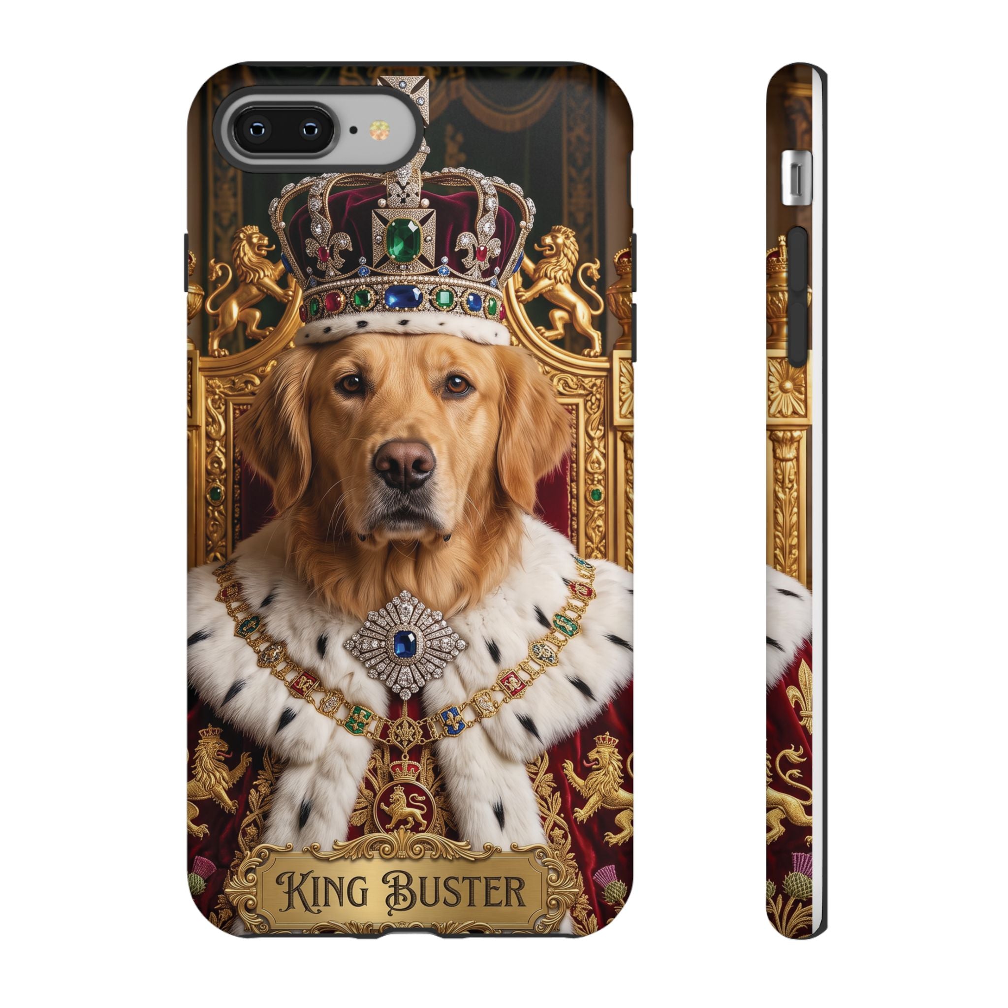 Custom Dog Portrait Phone Case | "King Buster" Regal Golden Retriever Protective Case