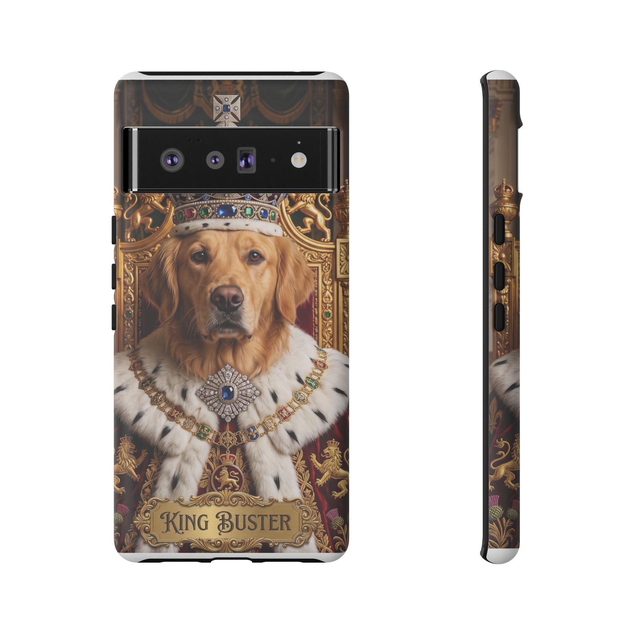 Custom Dog Portrait Phone Case | "King Buster" Regal Golden Retriever Protective Case