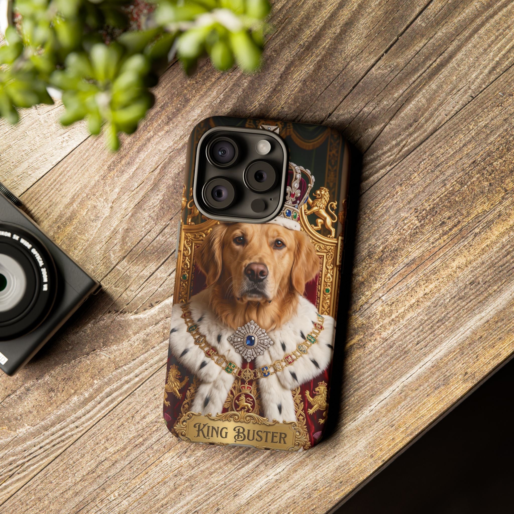 Custom Dog Portrait Phone Case | "King Buster" Regal Golden Retriever Protective Case