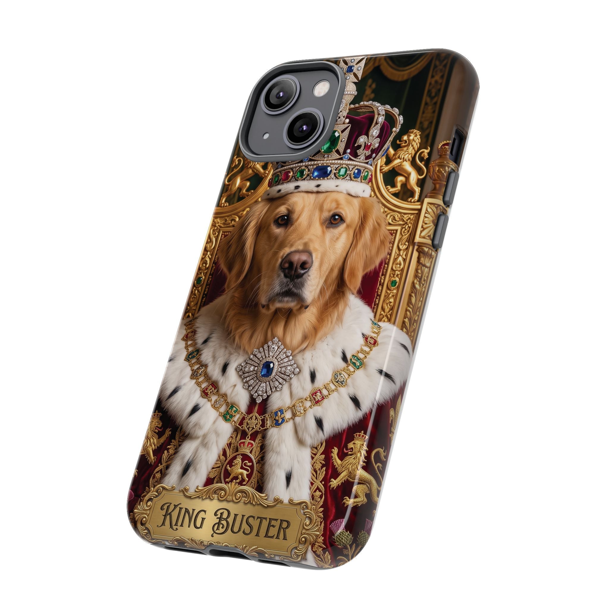 Custom Dog Portrait Phone Case | "King Buster" Regal Golden Retriever Protective Case