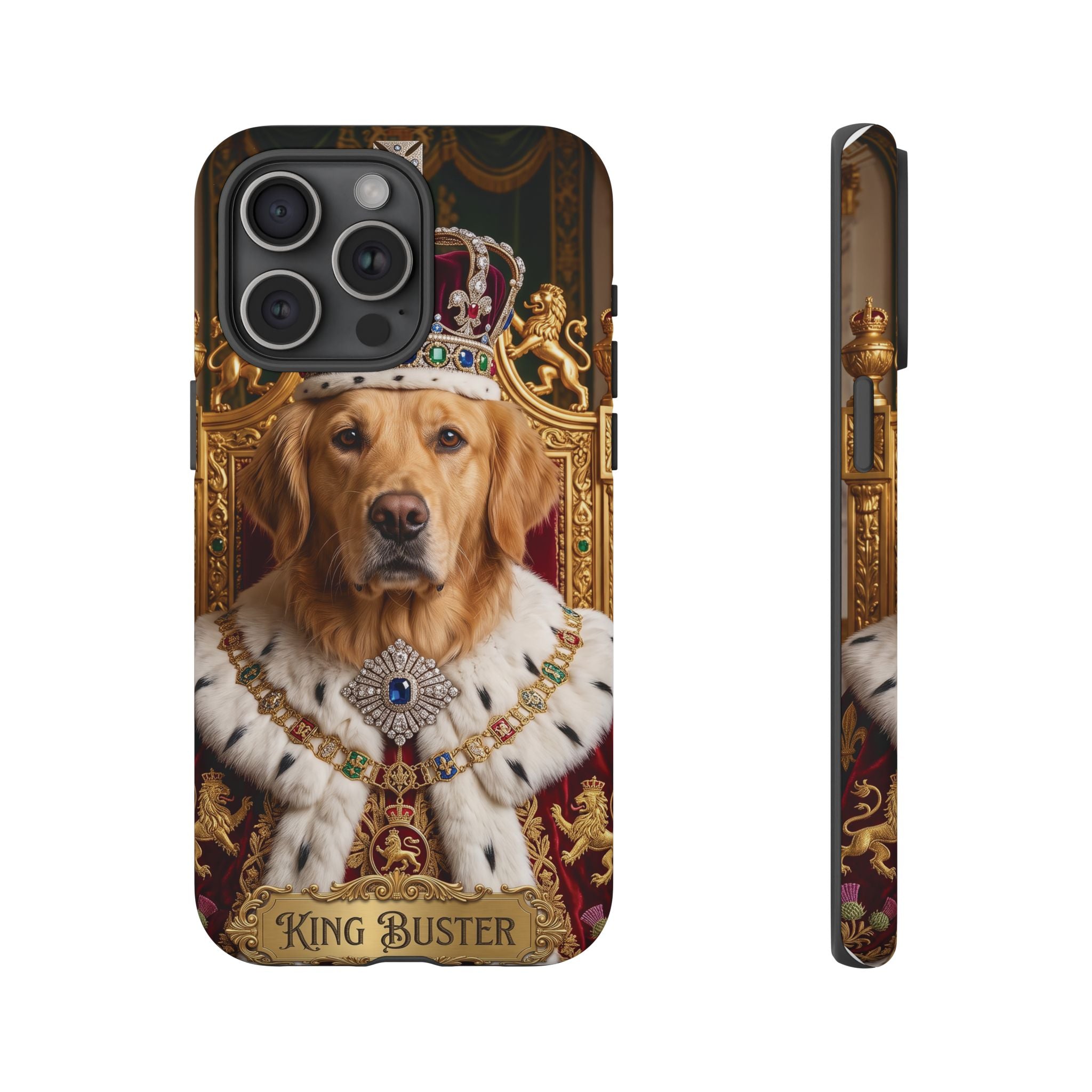 Custom Dog Portrait Phone Case | "King Buster" Regal Golden Retriever Protective Case