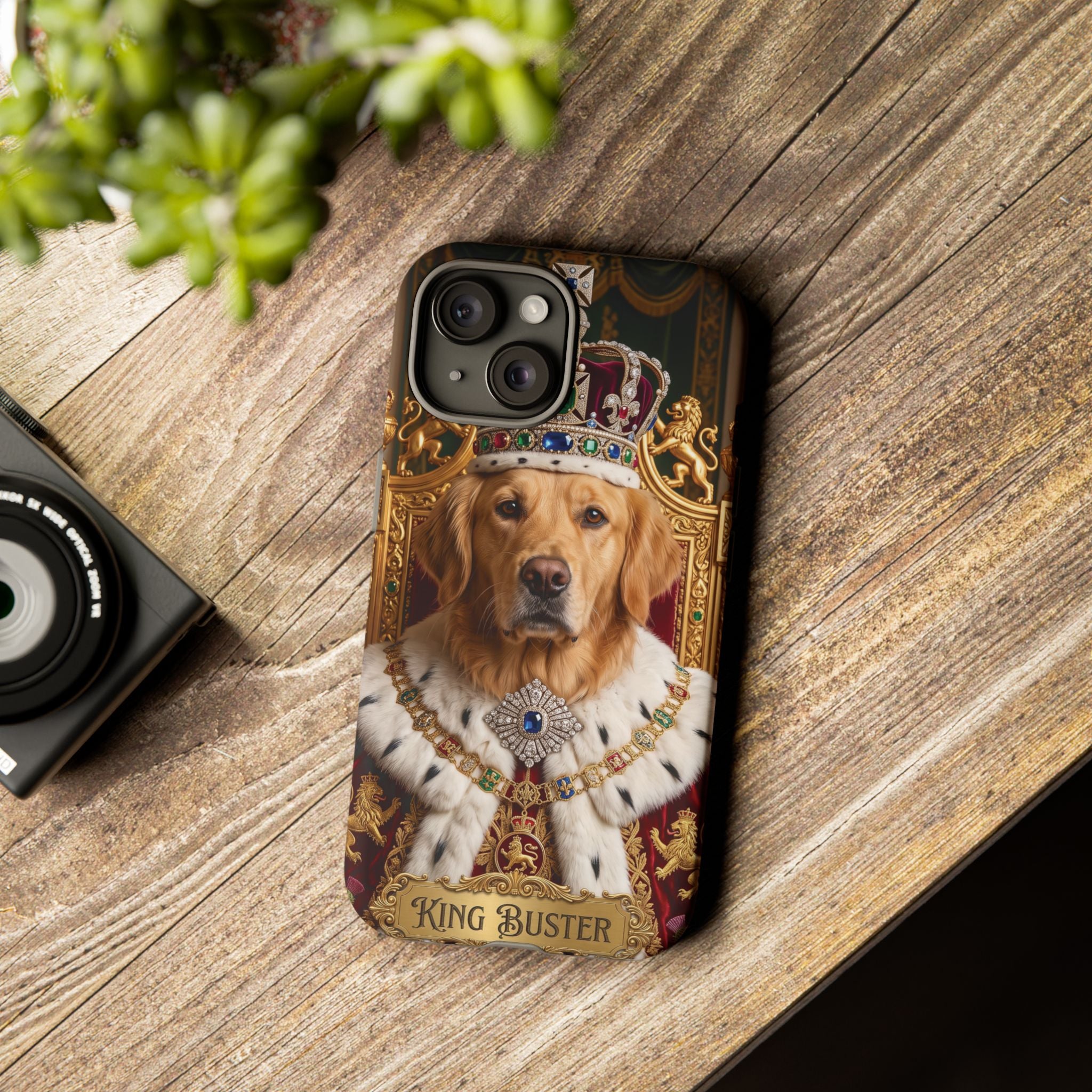 Custom Dog Portrait Phone Case | "King Buster" Regal Golden Retriever Protective Case