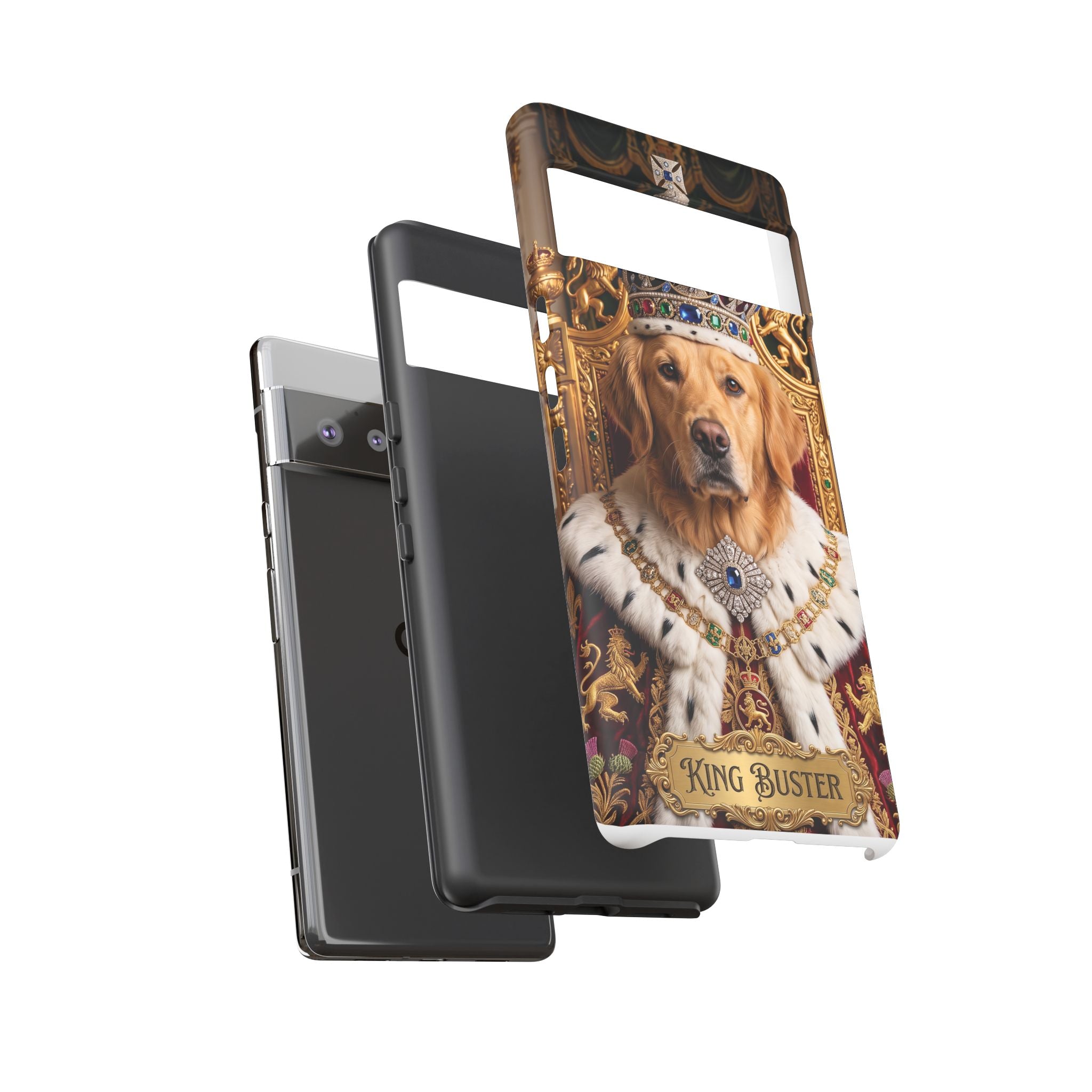 Custom Dog Portrait Phone Case | "King Buster" Regal Golden Retriever Protective Case