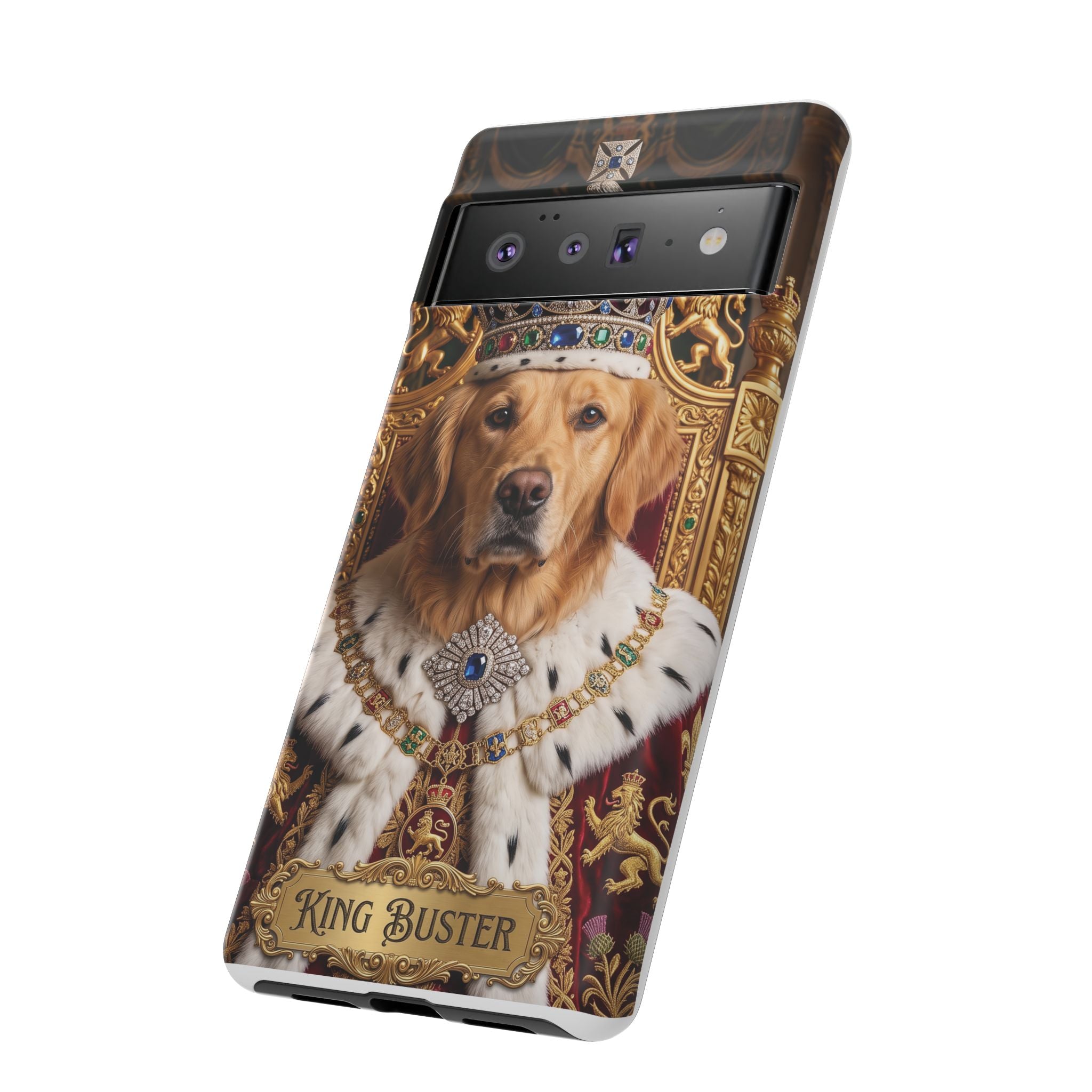 Custom Dog Portrait Phone Case | "King Buster" Regal Golden Retriever Protective Case